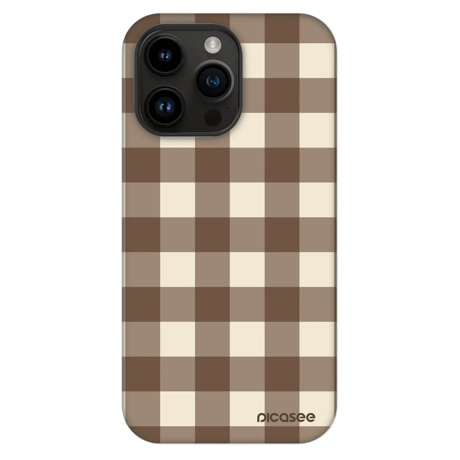 Picasee Fashion Case MagSafe für Apple iPhone 14 Pro Max - Brown grid