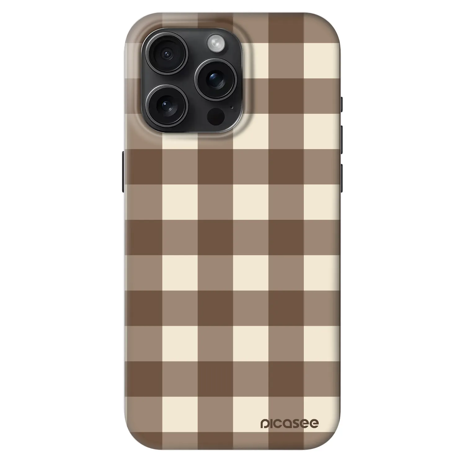 Picasee Fashion Case MagSafe für Apple iPhone 15 Pro Max - Brown grid