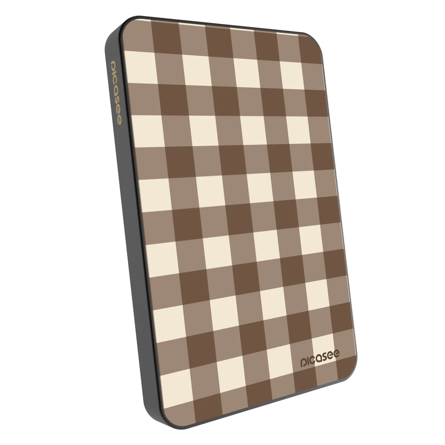 Picasee Powerbank mit MagSafe 5 000 mAh Grau - Brown grid