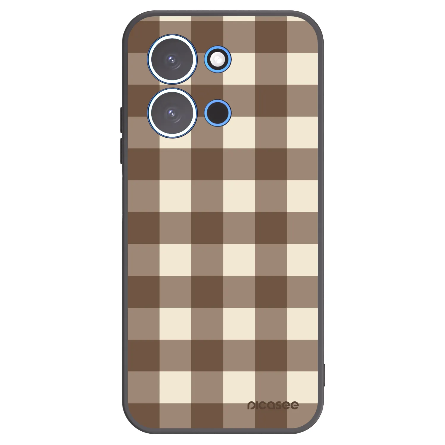 Picasee Xiaomi Redmi 15C 4G Hülle - Schwarzes Silikon - Brown grid
