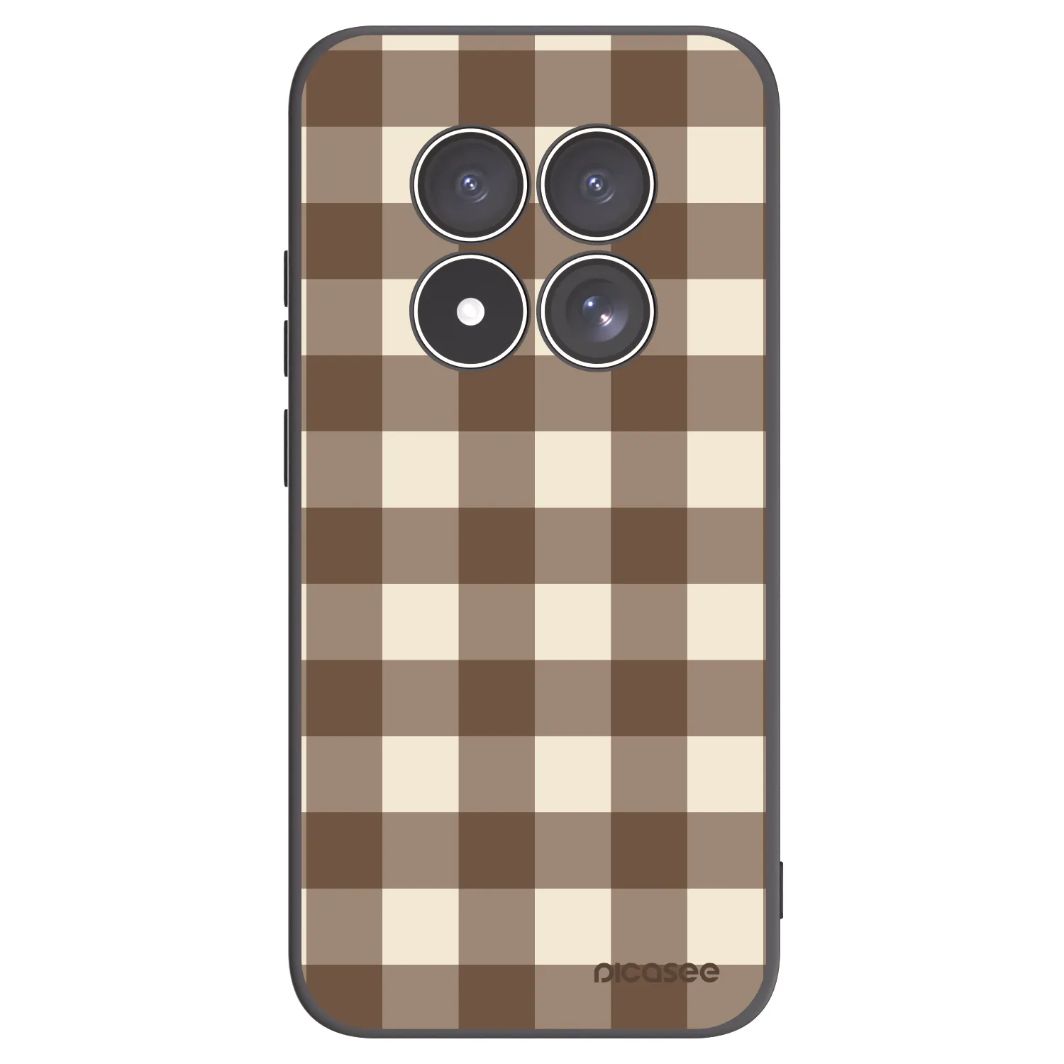 Picasee Xiaomi Redmi Note 15 Pro 4G Hülle - Schwarzes Silikon - Brown grid