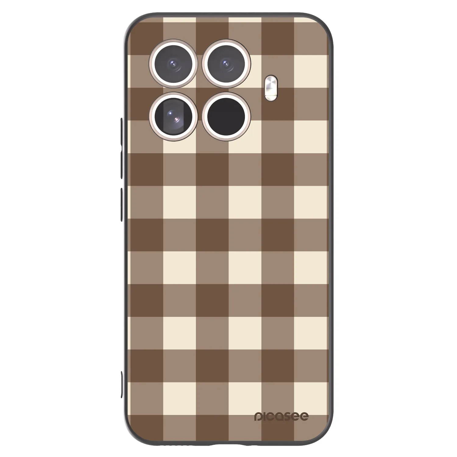 Picasee Xiaomi 15T Pro Hülle - Schwarzes Silikon - Brown grid