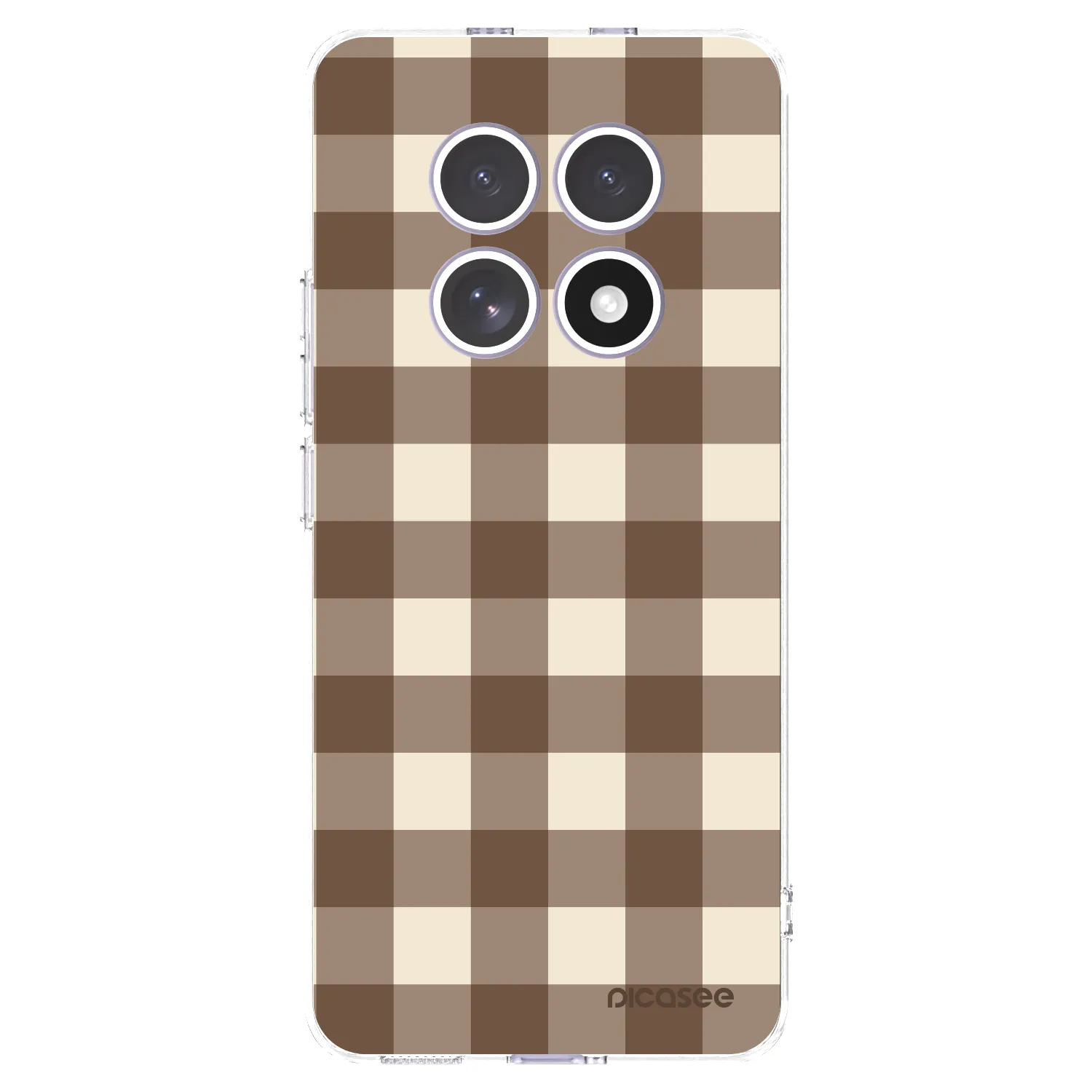 Picasee Xiaomi Redmi Note 15 4G Hülle - Transparentes Silikon - Brown grid