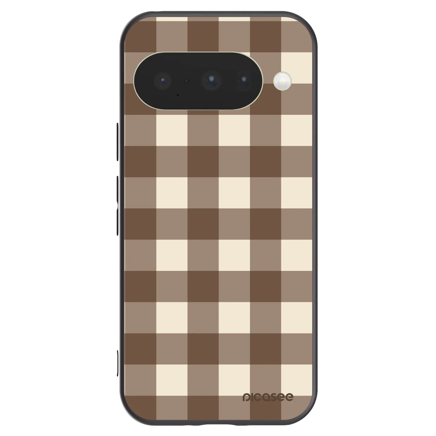 Picasee Google Pixel 10 Hülle - Schwarzes Silikon - Brown grid