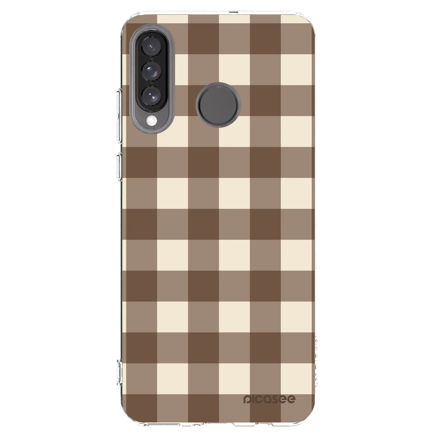 Picasee Huawei P30 Lite Hülle - Transparentes Silikon - Brown grid