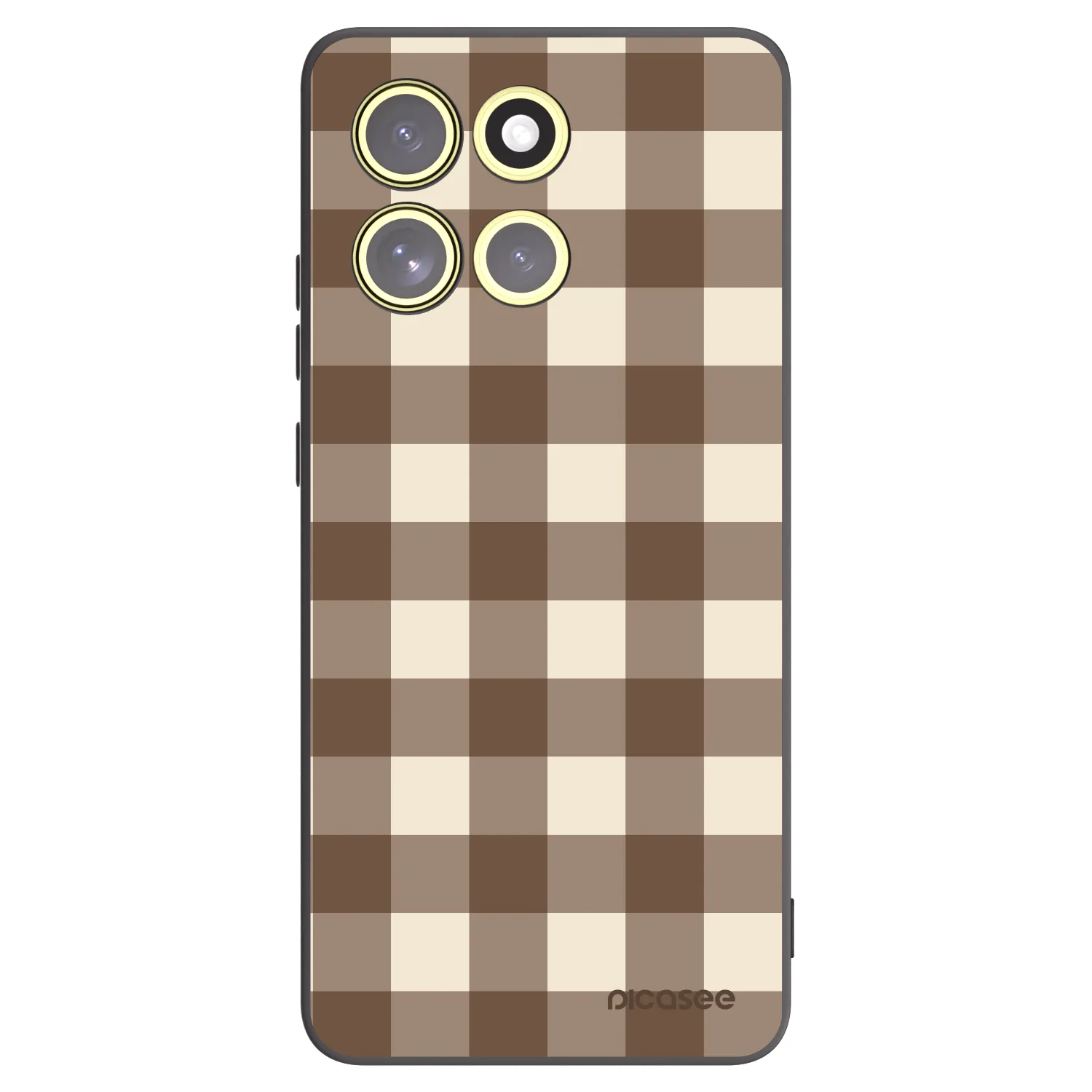 Picasee Motorola Moto G86 Power 5G Hülle - Schwarzes Silikon - Brown grid