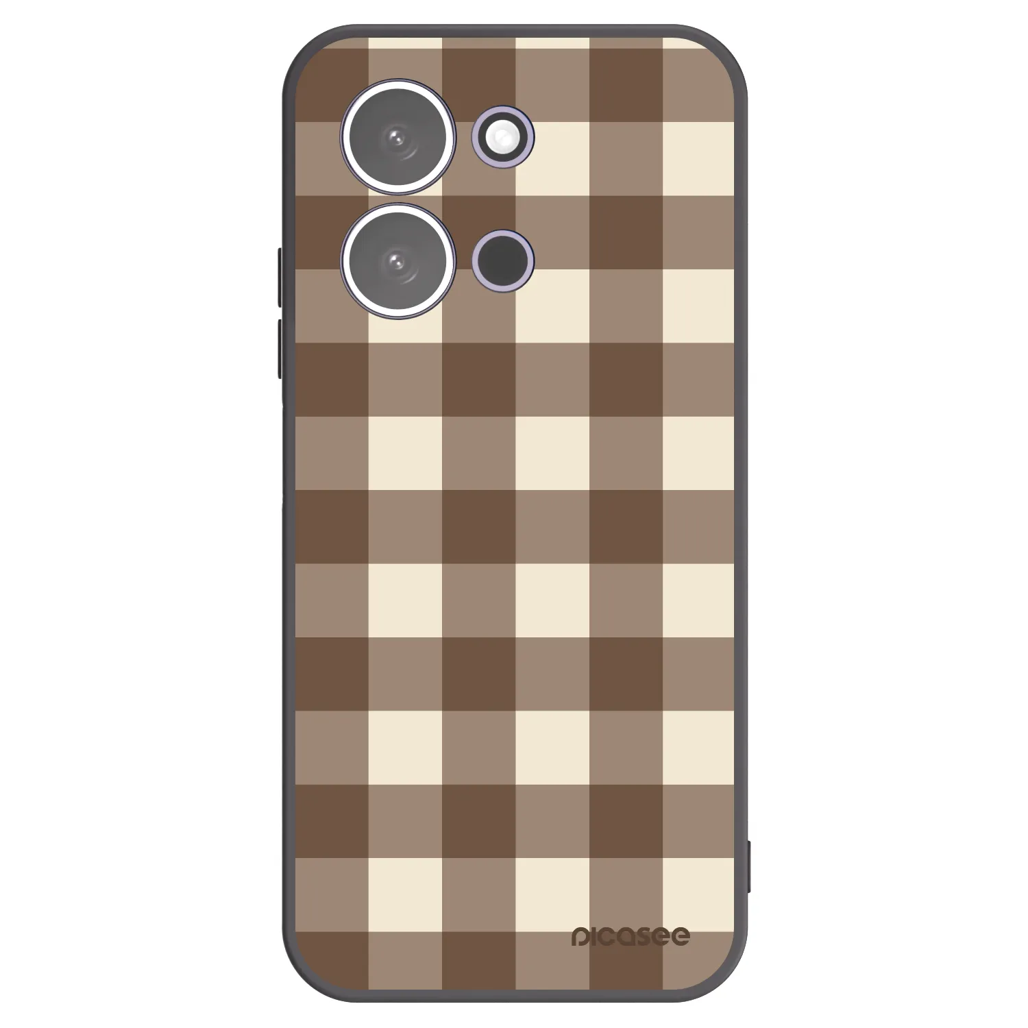 Picasee Xiaomi Redmi 15C 5G Hülle - Schwarzes Silikon - Brown grid