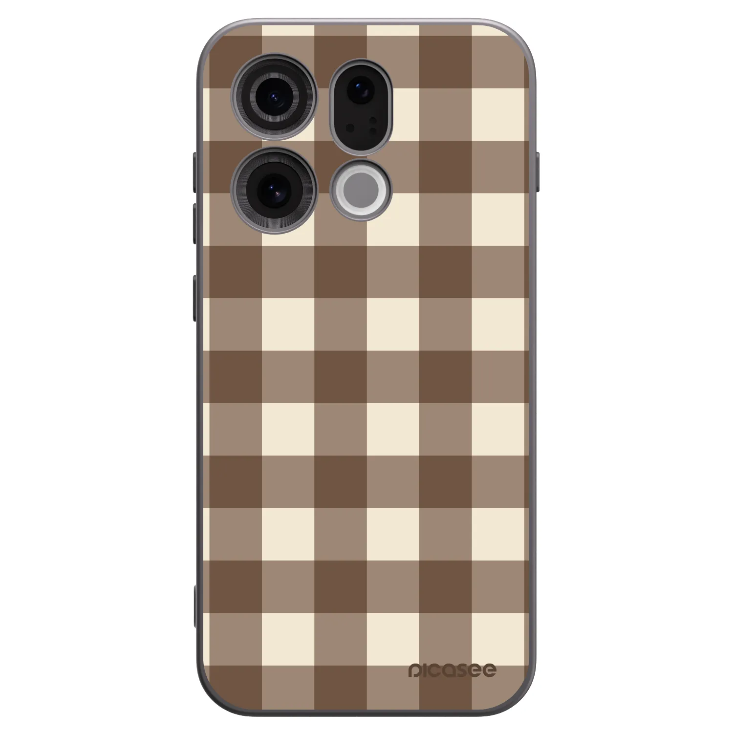Picasee OPPO Find X9 Hülle - Schwarzes Silikon - Brown grid
