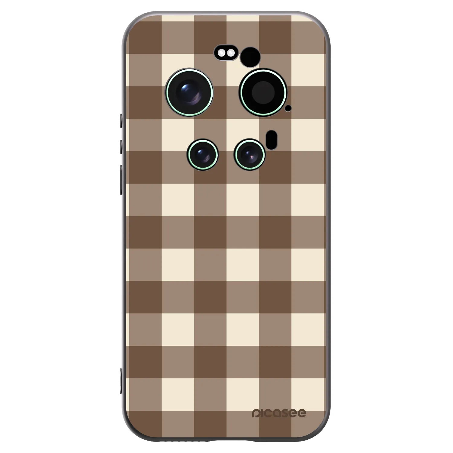 Picasee Xiaomi 17 Ultra Hülle - Schwarzes Silikon - Brown grid
