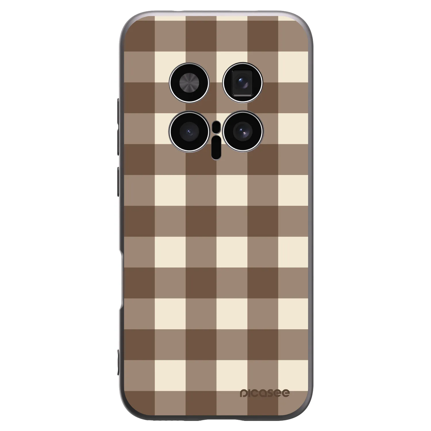 Picasee Honor Magic8 Pro 5G Hülle - Schwarzes Silikon - Brown grid