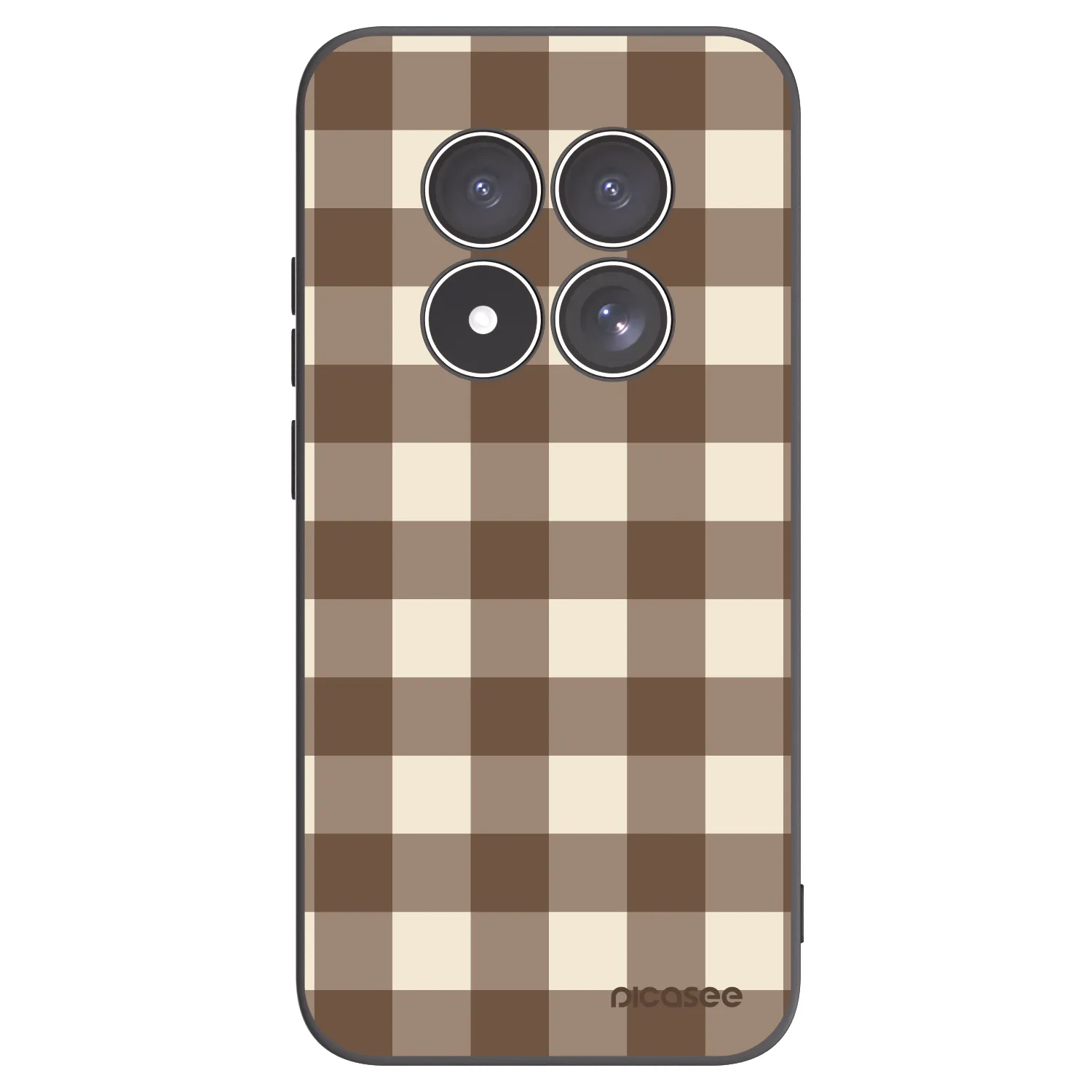 Picasee Xiaomi Redmi Note 15 Pro 5G Hülle - Schwarzes Silikon - Brown grid