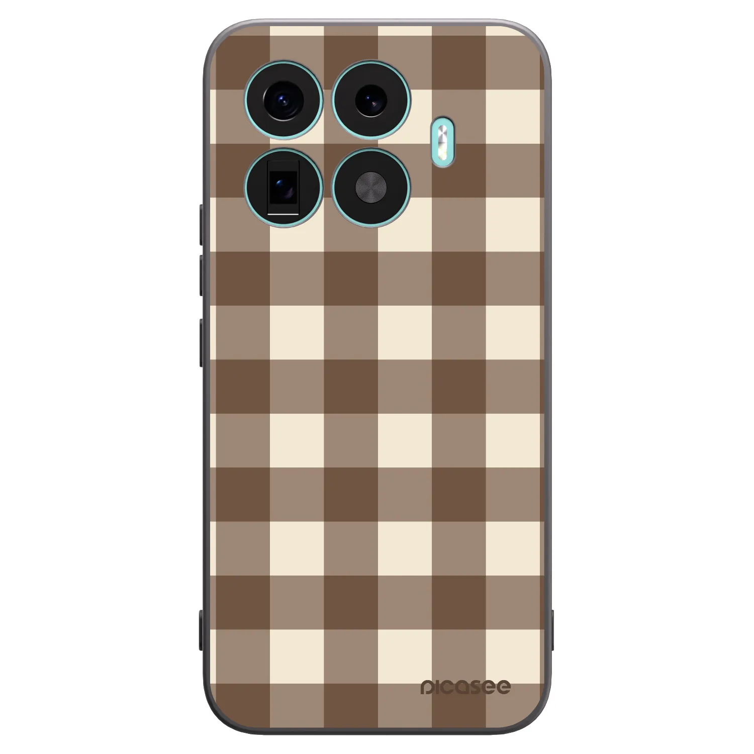Picasee Xiaomi 17T Pro Hülle - Schwarzes Silikon - Brown grid