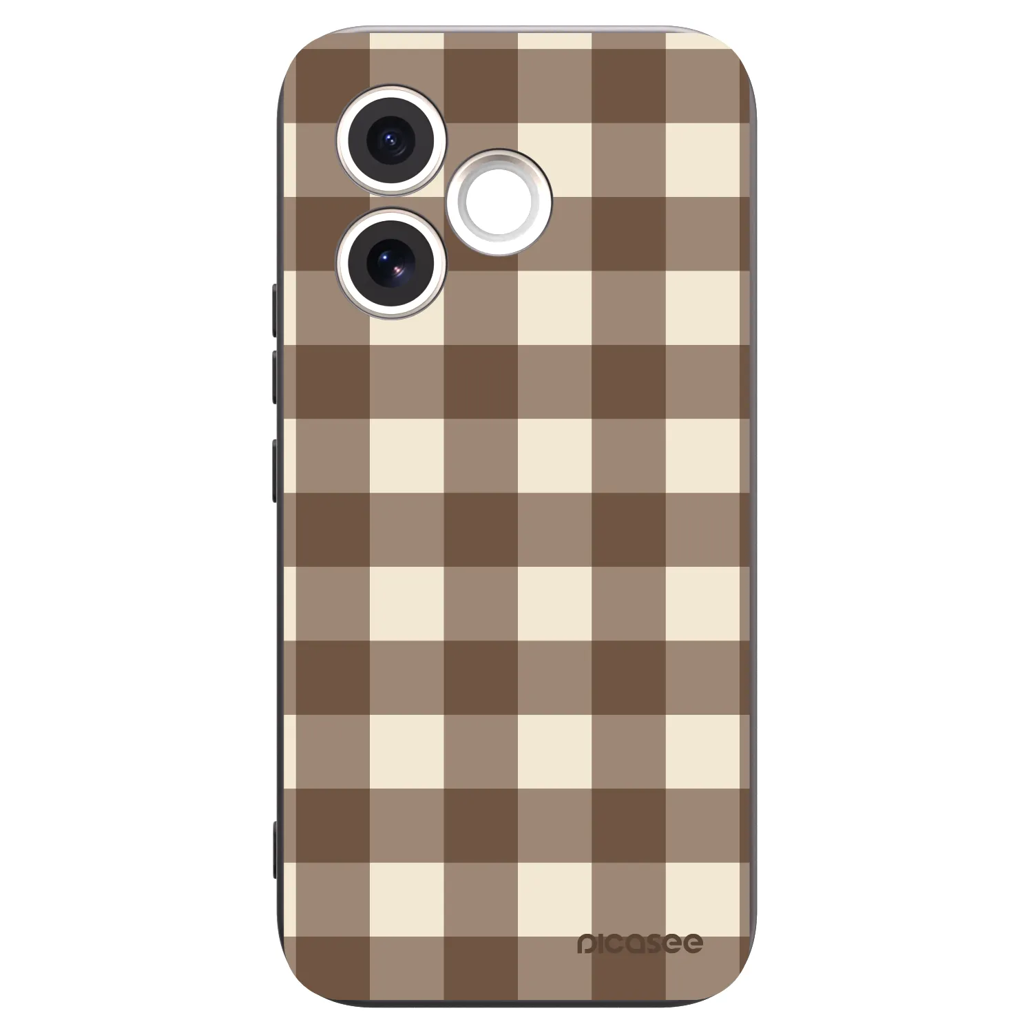 Picasee Honor 600 Lite Hülle - Schwarzes Silikon - Brown grid