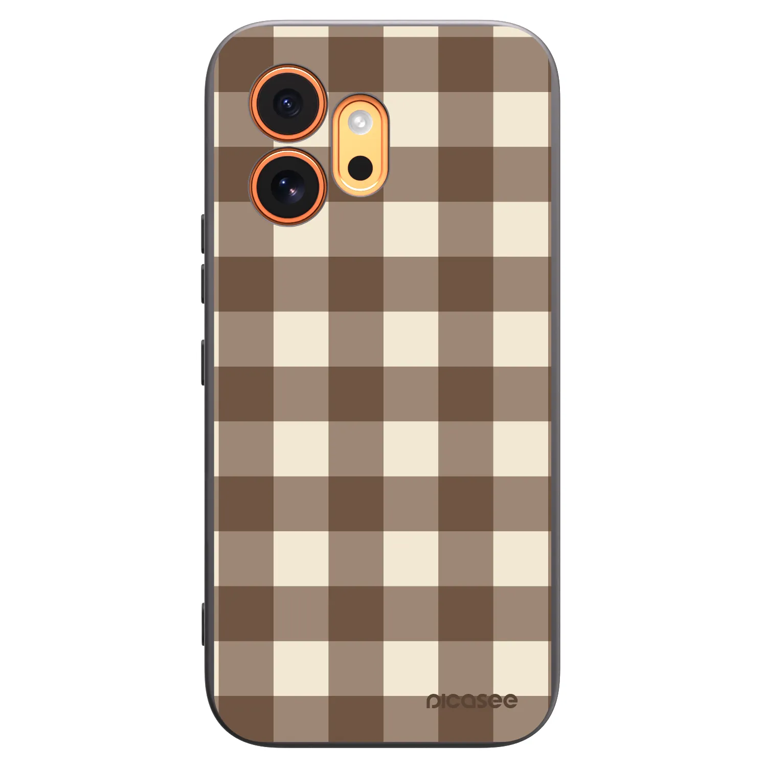 Picasee Honor 600 Hülle - Schwarzes Silikon - Brown grid