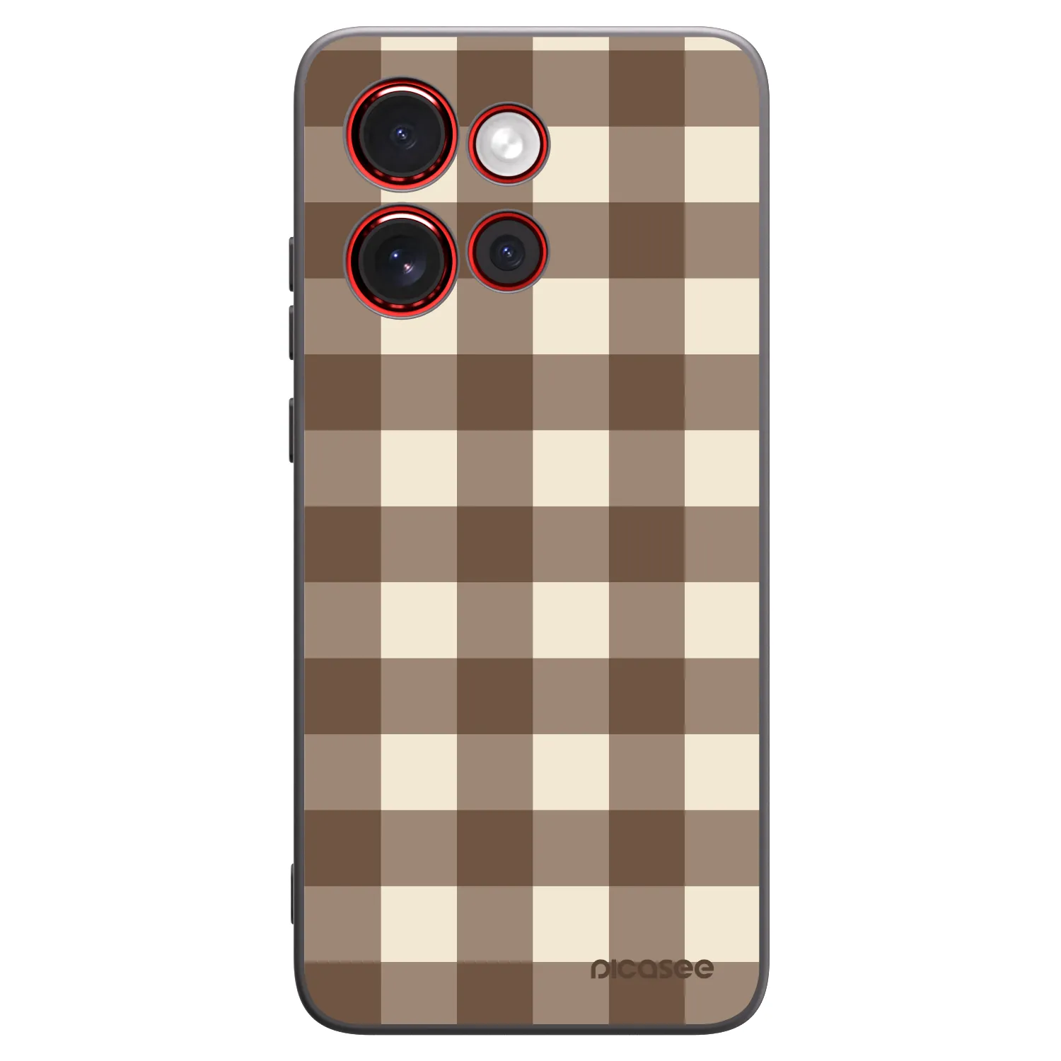Picasee Motorola Edge 60 Neo 5G Hülle - Schwarzes Silikon - Brown grid