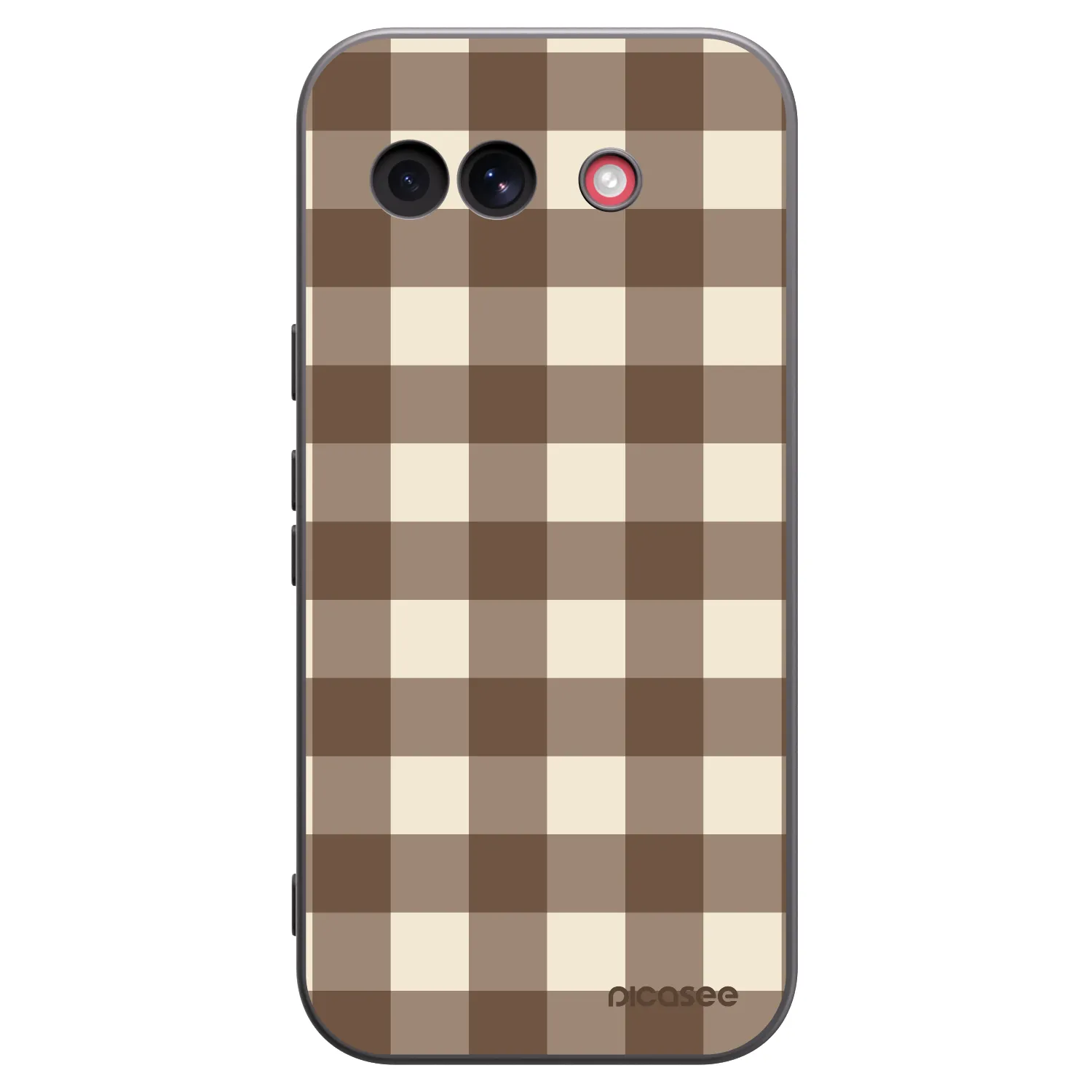 Picasee Google Pixel 10a Hülle - Schwarzes Silikon - Brown grid