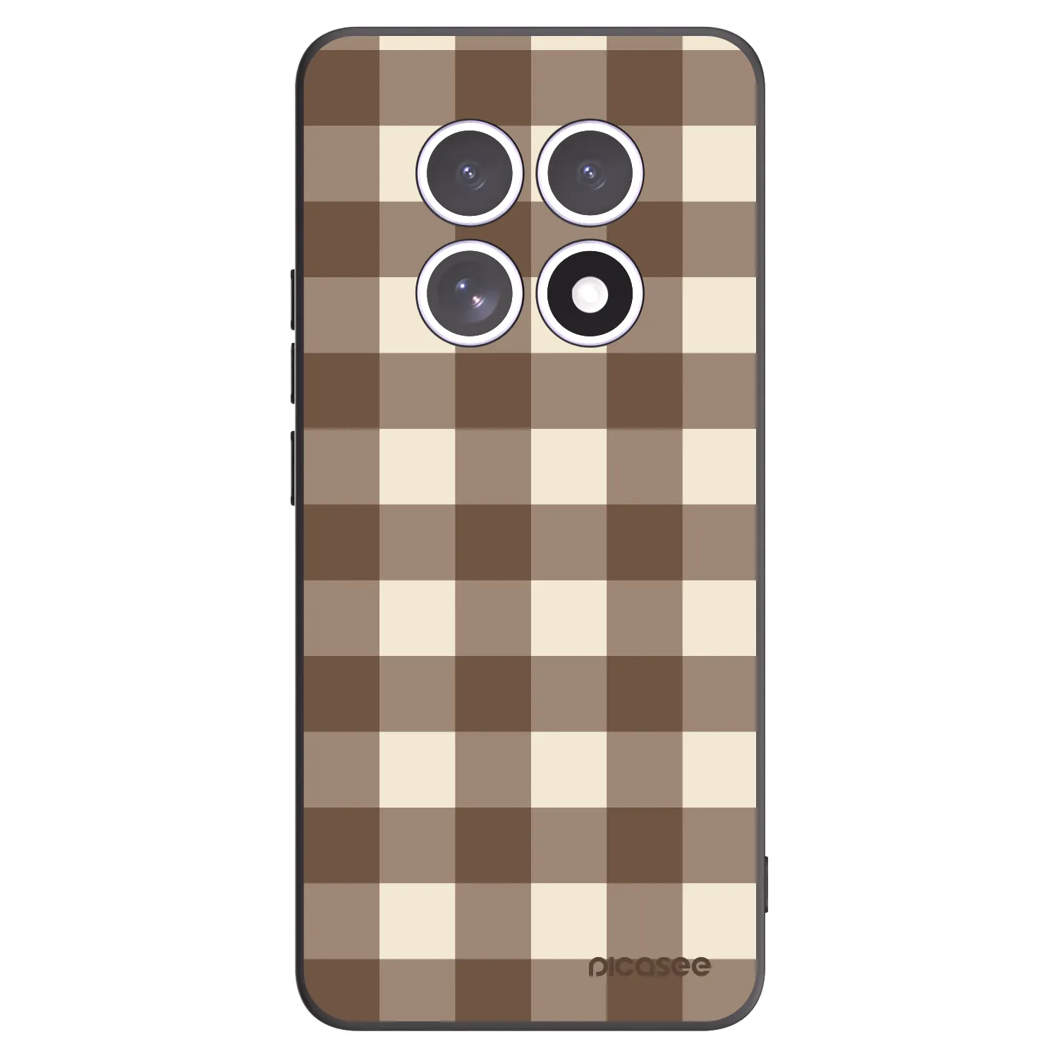 Picasee Xiaomi Redmi Note 15 5G Hülle - Schwarzes Silikon - Brown grid