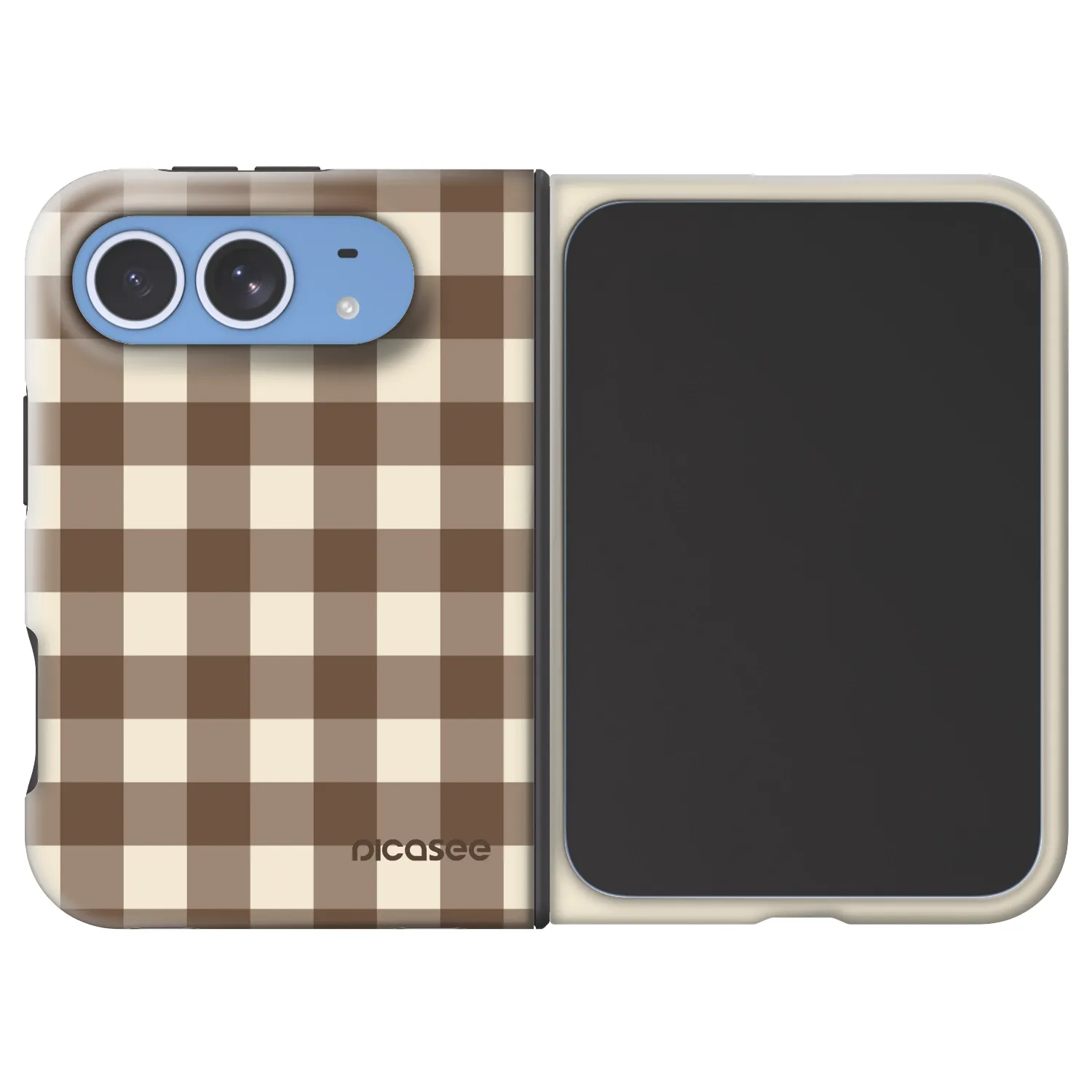 Picasee Fashion Case MagSafe für Apple iPhone Duo - Brown grid