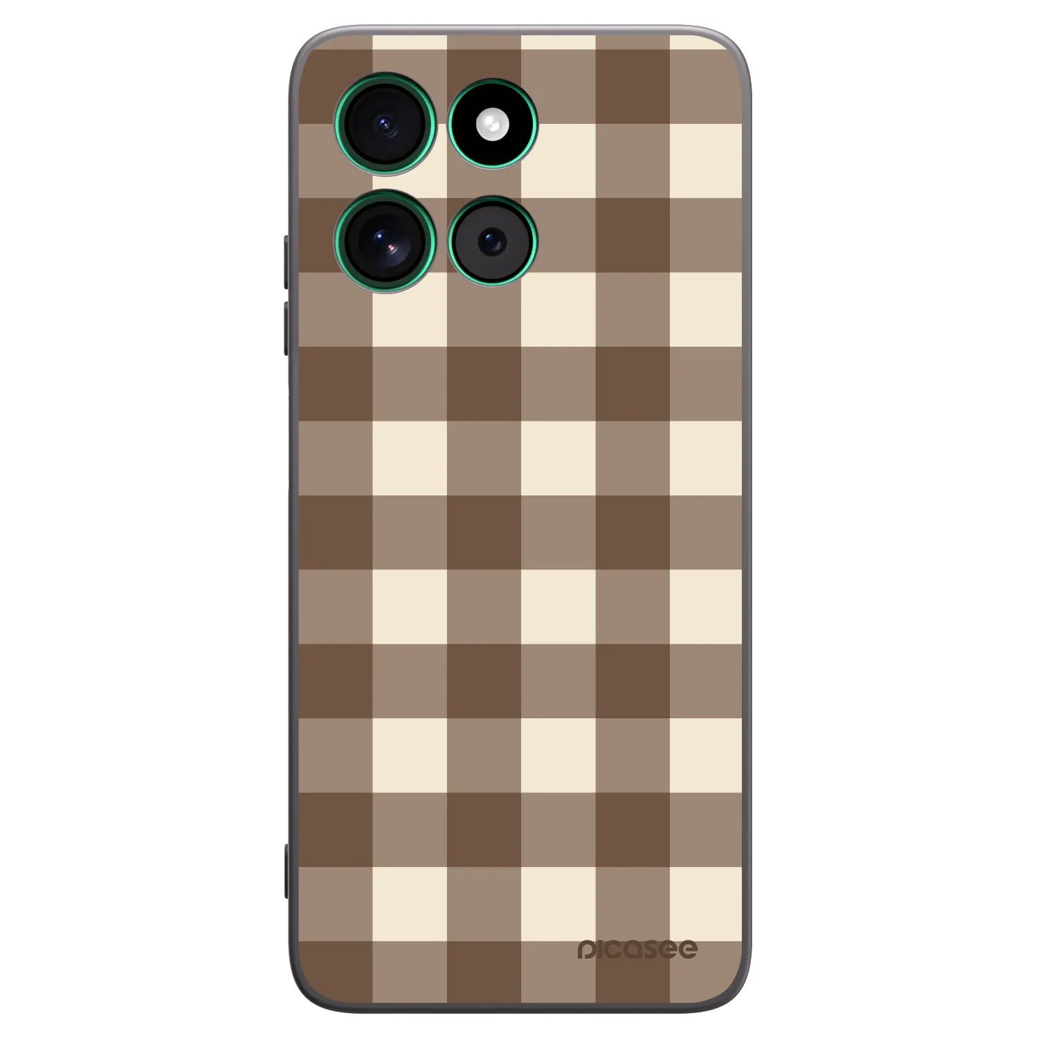 Picasee Motorola Moto G57 Power Hülle - Schwarzes Silikon - Brown grid