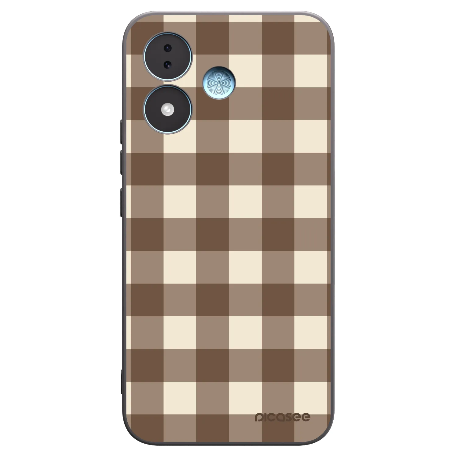 Picasee Xiaomi Redmi Note 17 5G Hülle - Schwarzes Silikon - Brown grid
