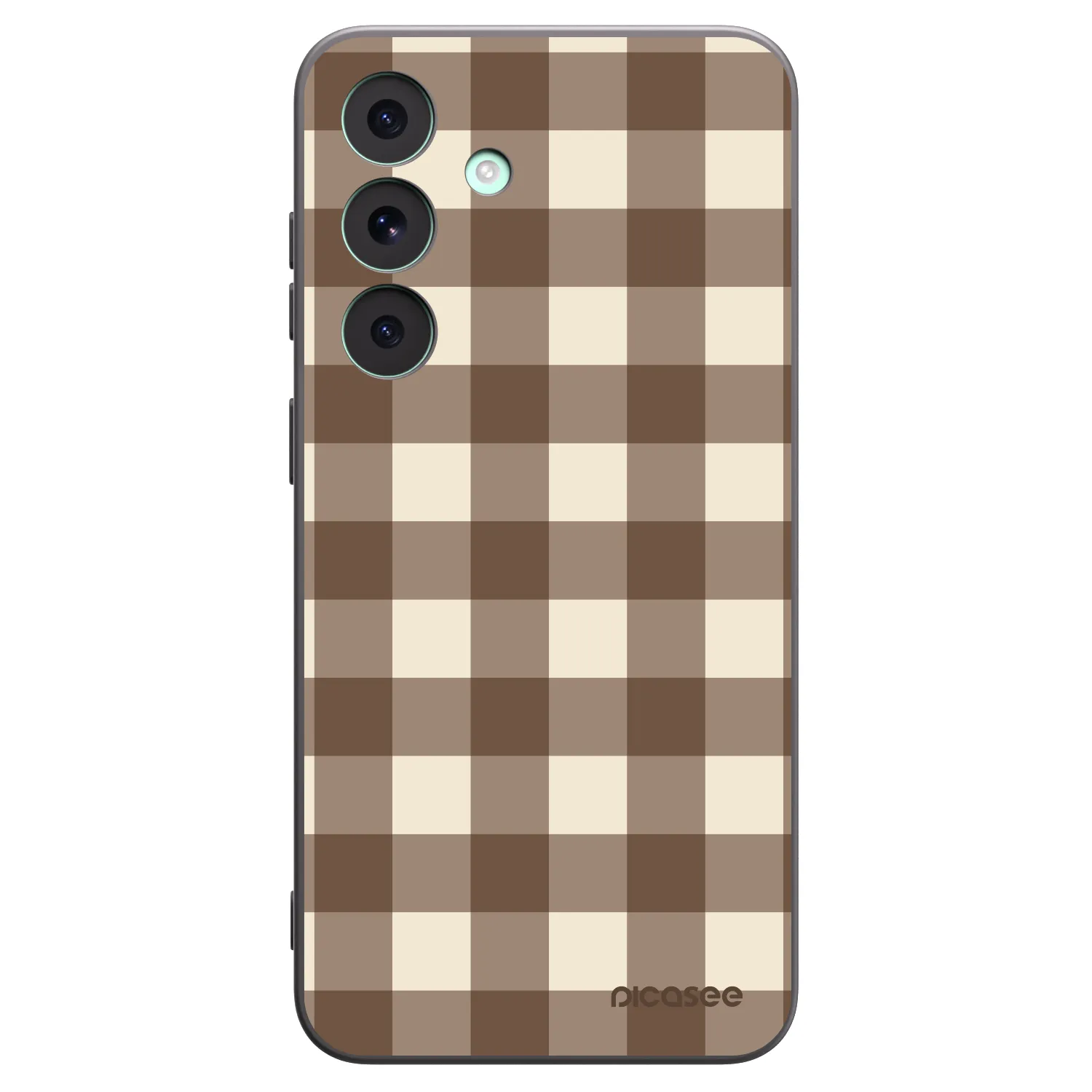 Picasee Samsung Galaxy S26 FE Hülle - Schwarzes Silikon - Brown grid