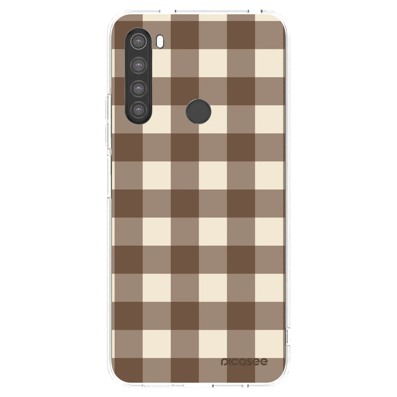Picasee Xiaomi Redmi Note 8 Hülle - Transparentes Silikon - Brown grid