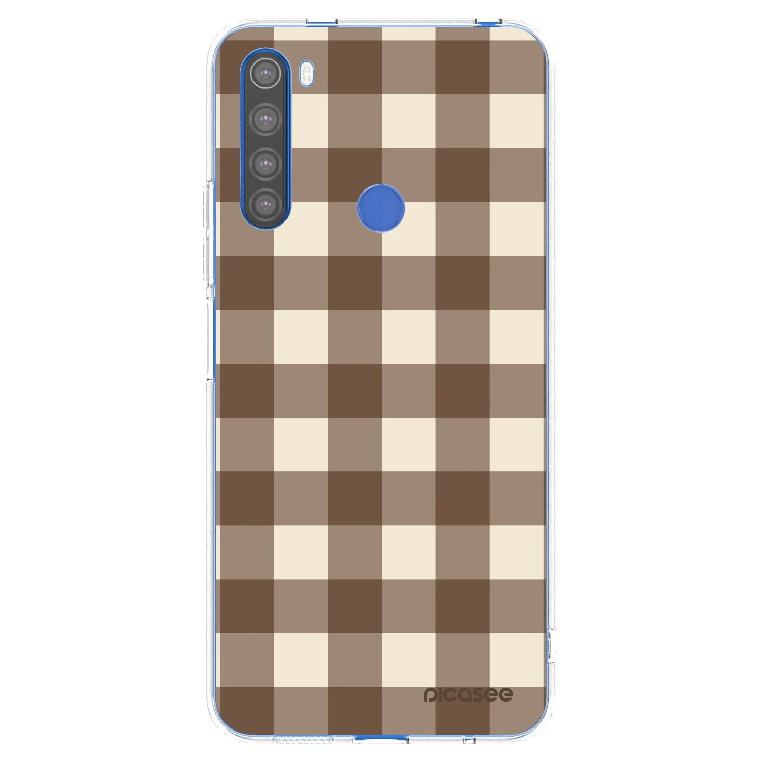 Picasee Xiaomi Redmi Note 8T Hülle - Transparentes Silikon - Brown grid