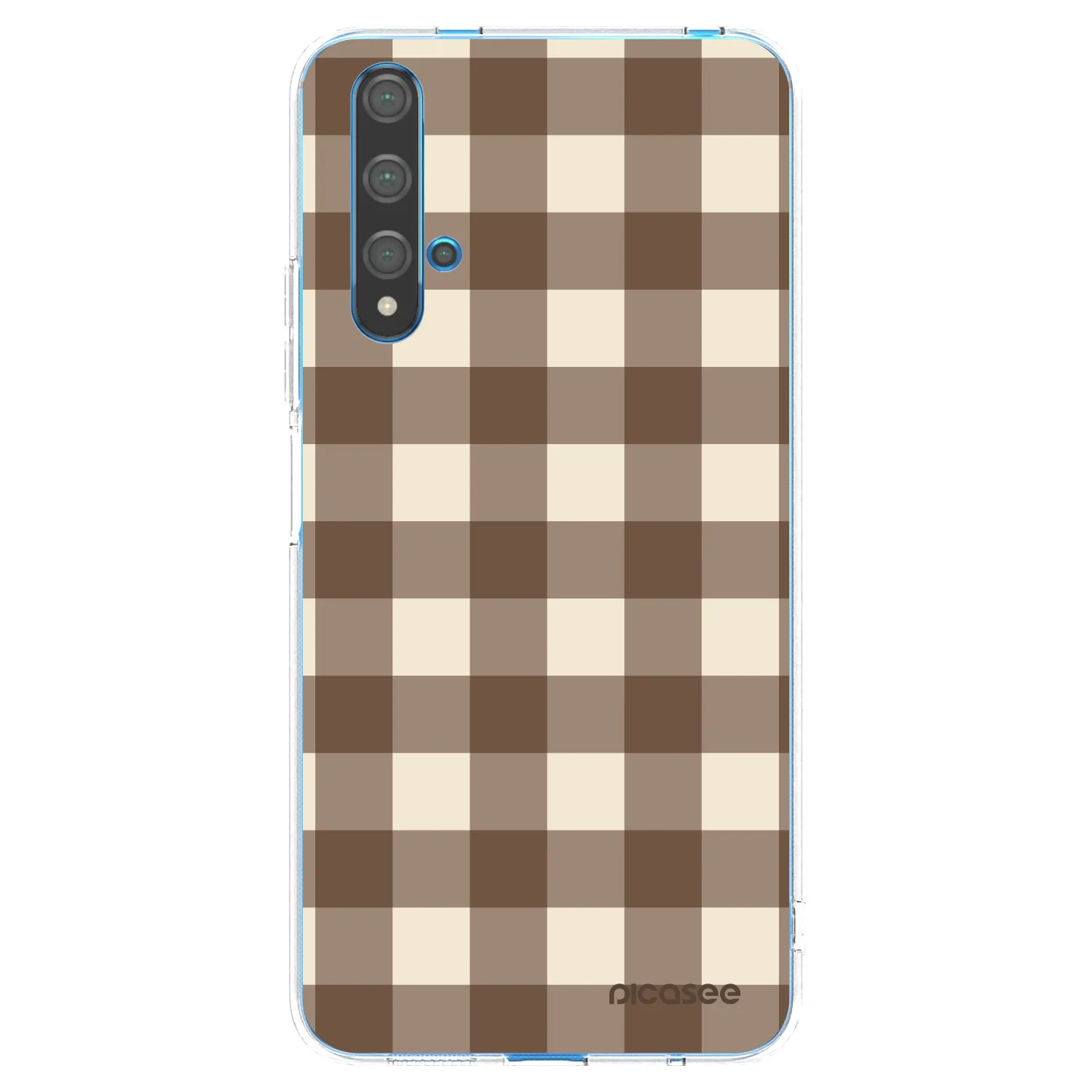 Picasee Huawei Nova 5T Hülle - Transparentes Silikon - Brown grid