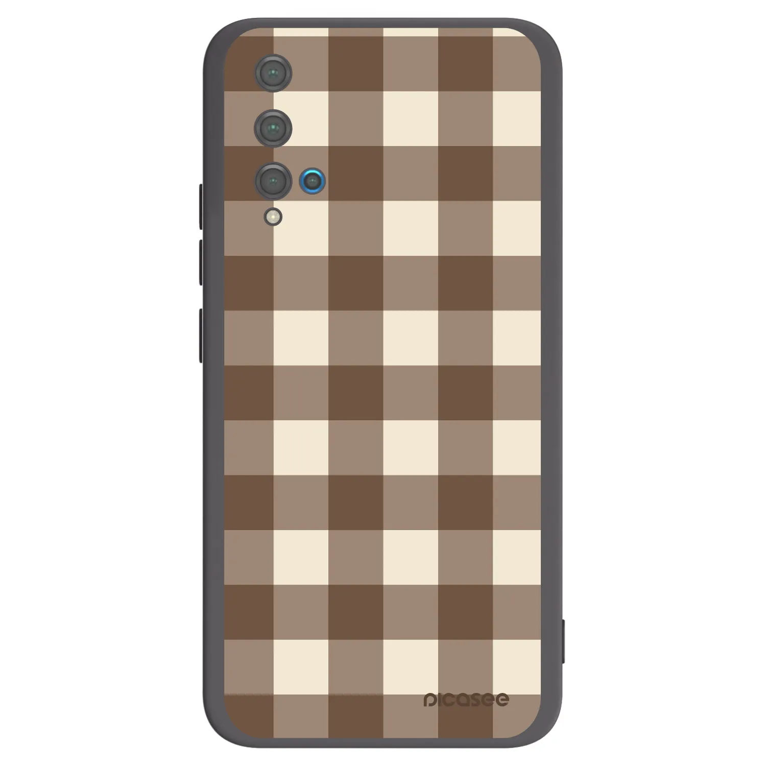 Picasee Huawei Nova 5T Hülle - Schwarzes Silikon - Brown grid