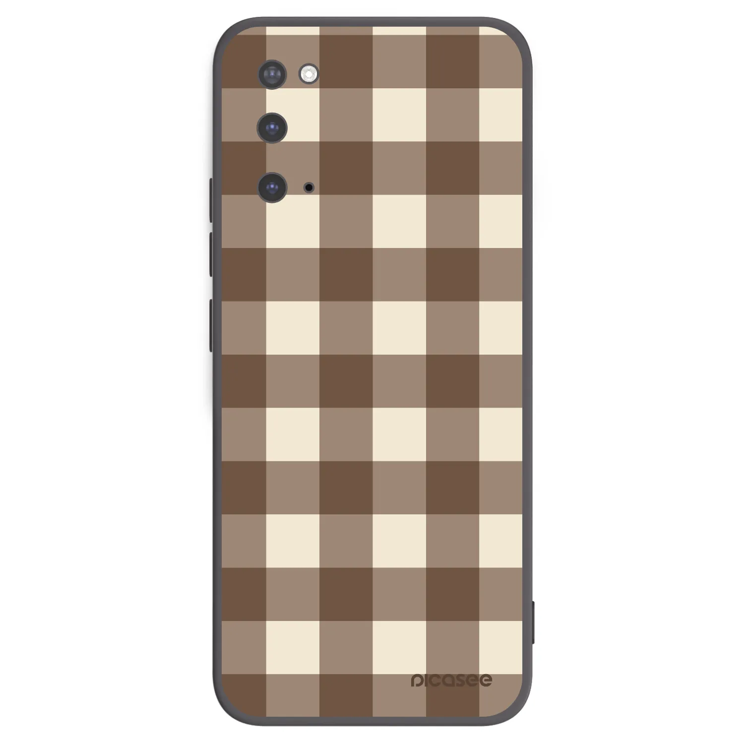 Picasee Samsung Galaxy S20 G980F Hülle - Schwarzes Silikon - Brown grid