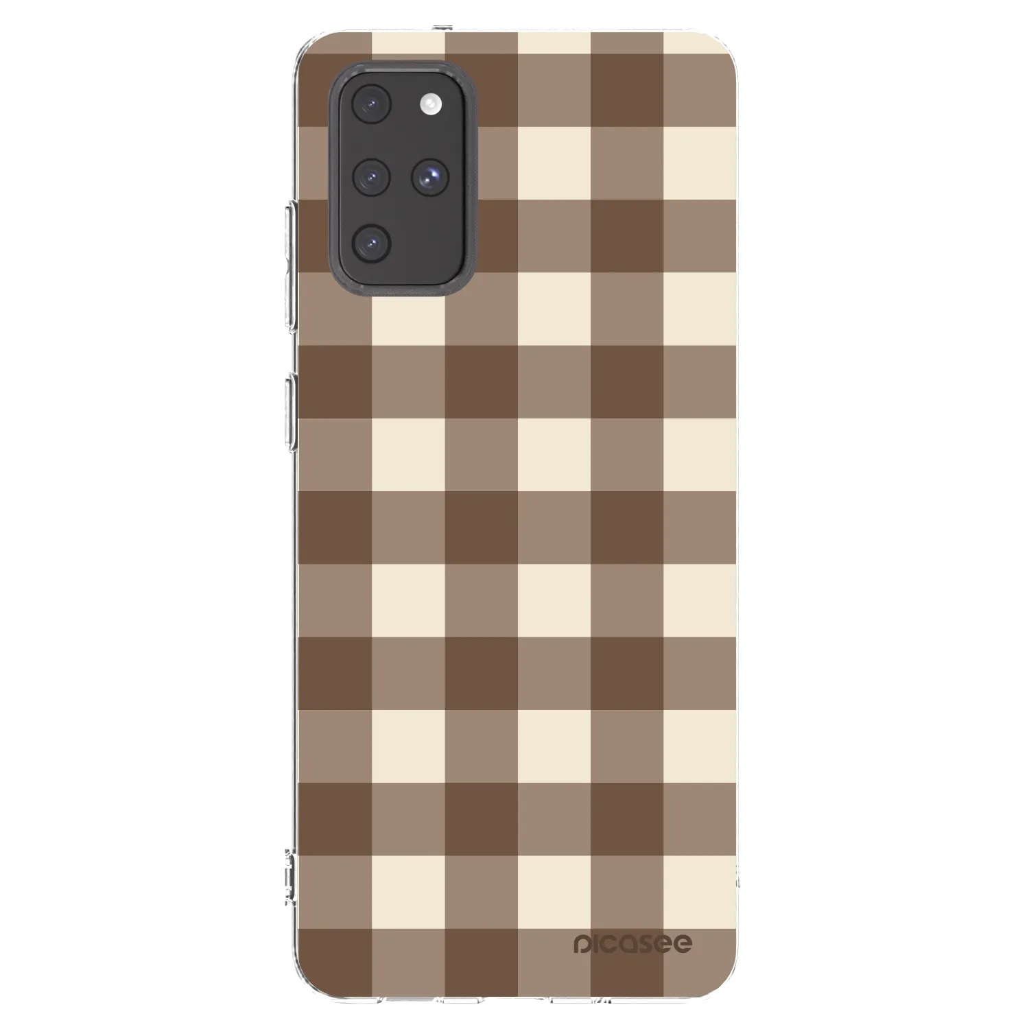 Picasee Samsung Galaxy S20+ G985F Hülle - Transparentes Silikon - Brown grid