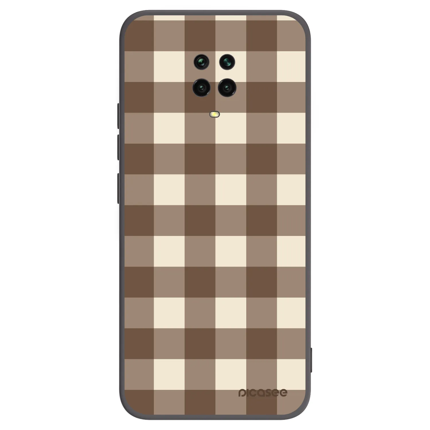 Picasee Xiaomi Redmi Note 9 Pro Hülle - Schwarzes Silikon - Brown grid