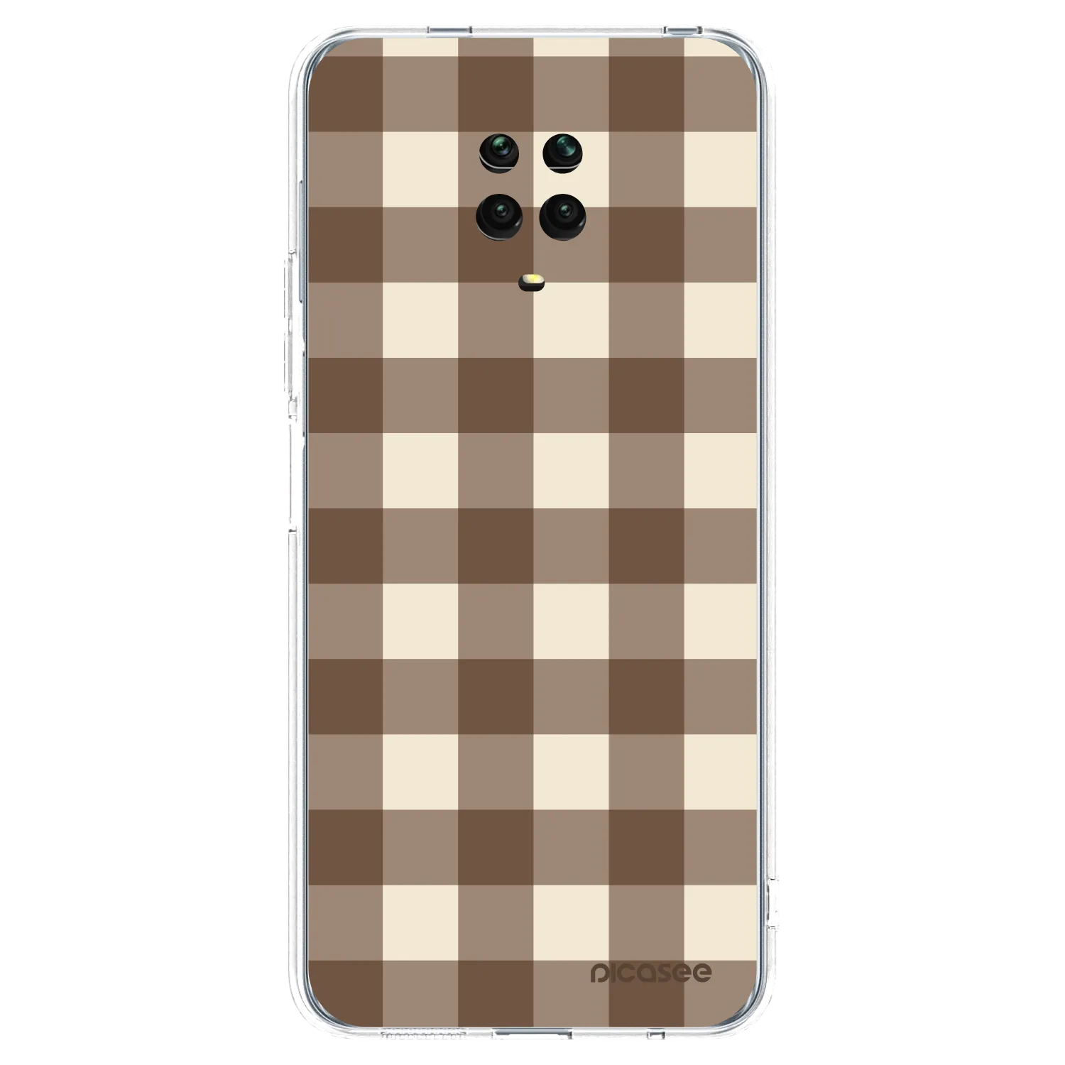 Picasee Xiaomi Redmi Note 9S Hülle - Transparentes Silikon - Brown grid
