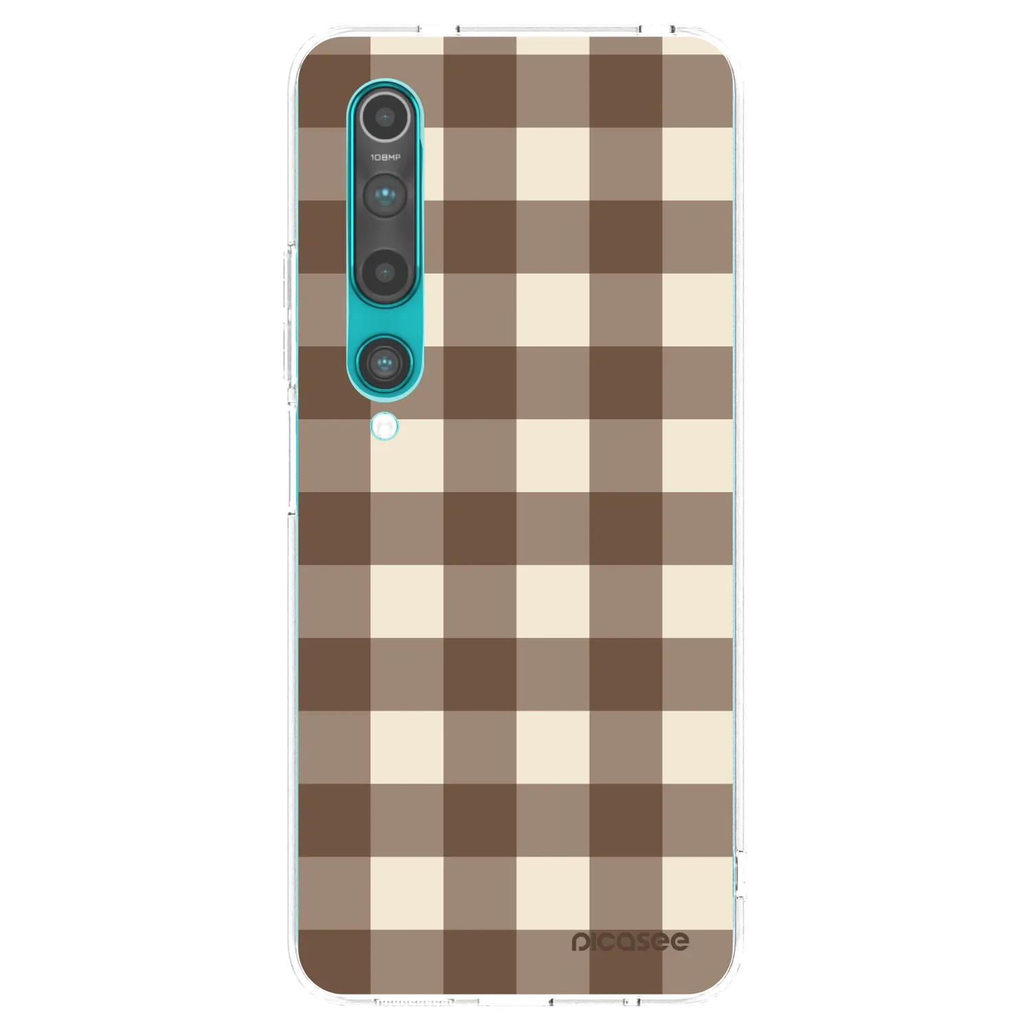 Picasee Xiaomi Mi 10 Hülle - Transparentes Silikon - Brown grid