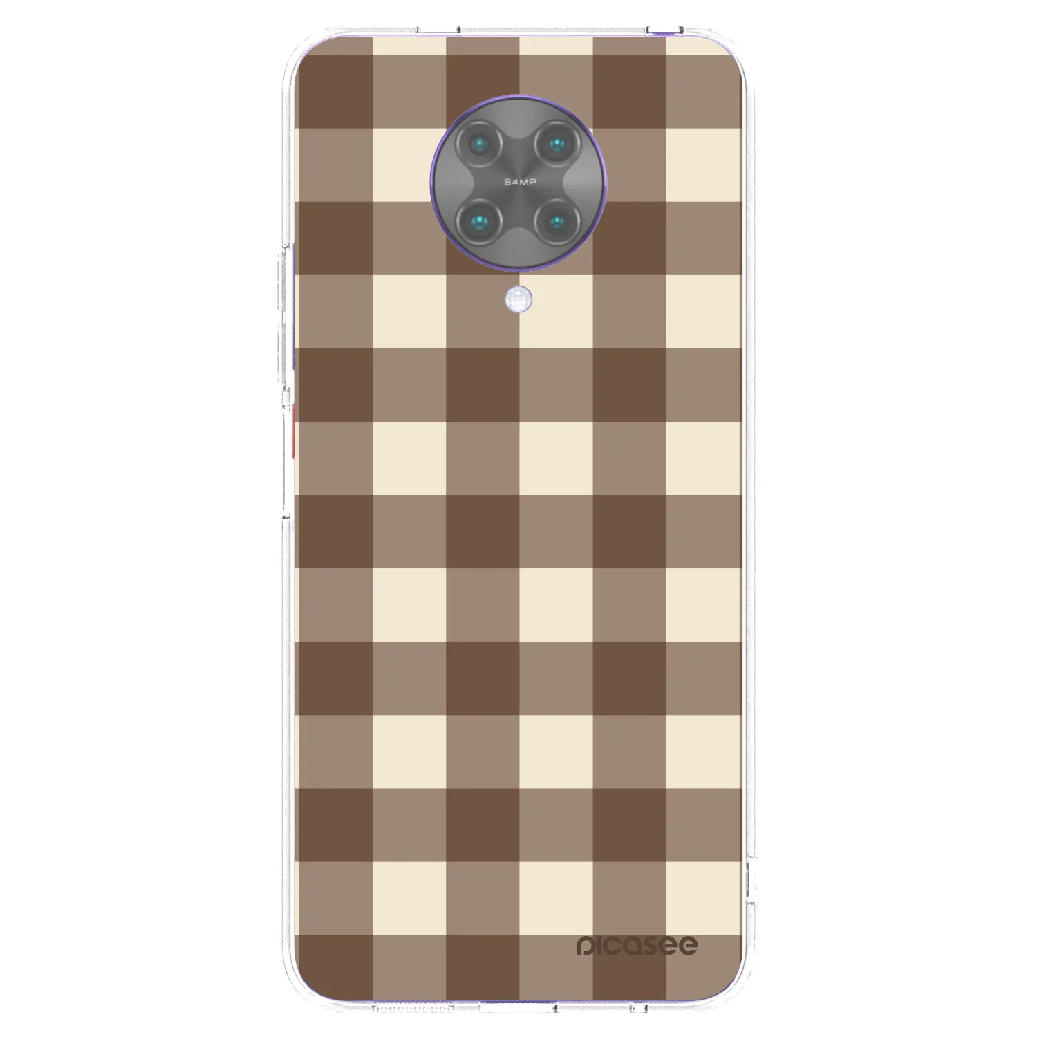 Picasee Xiaomi Poco F2 Pro Hülle - Transparentes Silikon - Brown grid
