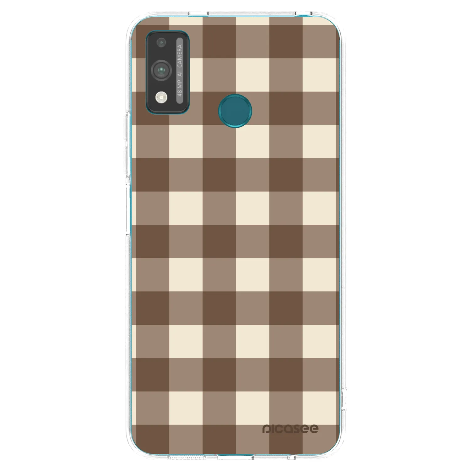 Picasee Honor 9X Lite Hülle - Transparentes Silikon - Brown grid