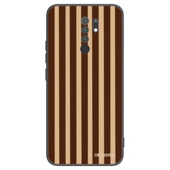 Picasee Xiaomi Redmi 9 Hülle - Schwarzes Silikon - Brown lines