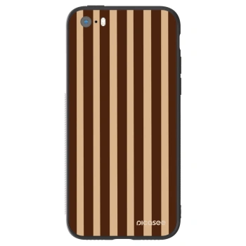 Hülle für Apple iPhone 5/5S/SE - Brown lines