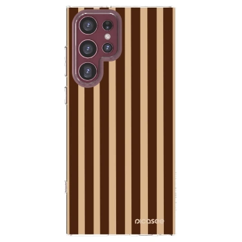 Picasee Samsung Galaxy S22 Ultra 5G Hülle - Transparentes Silikon - Brown lines