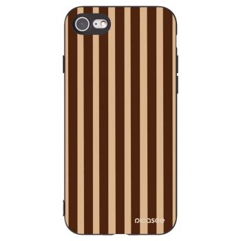 Picasee Apple iPhone 8 Hülle - Schwarzes Silikon - Brown lines