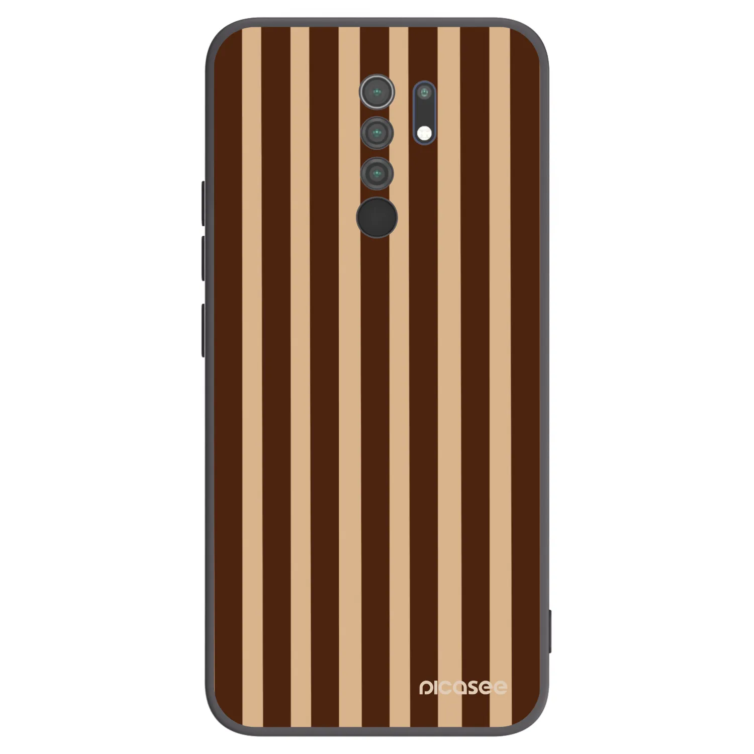 Picasee Xiaomi Redmi 9 Hülle - Schwarzes Silikon - Brown lines