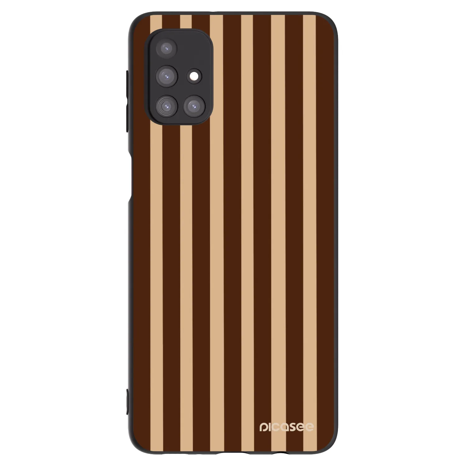 Picasee Samsung Galaxy M31s Hülle - Schwarzes Silikon - Brown lines