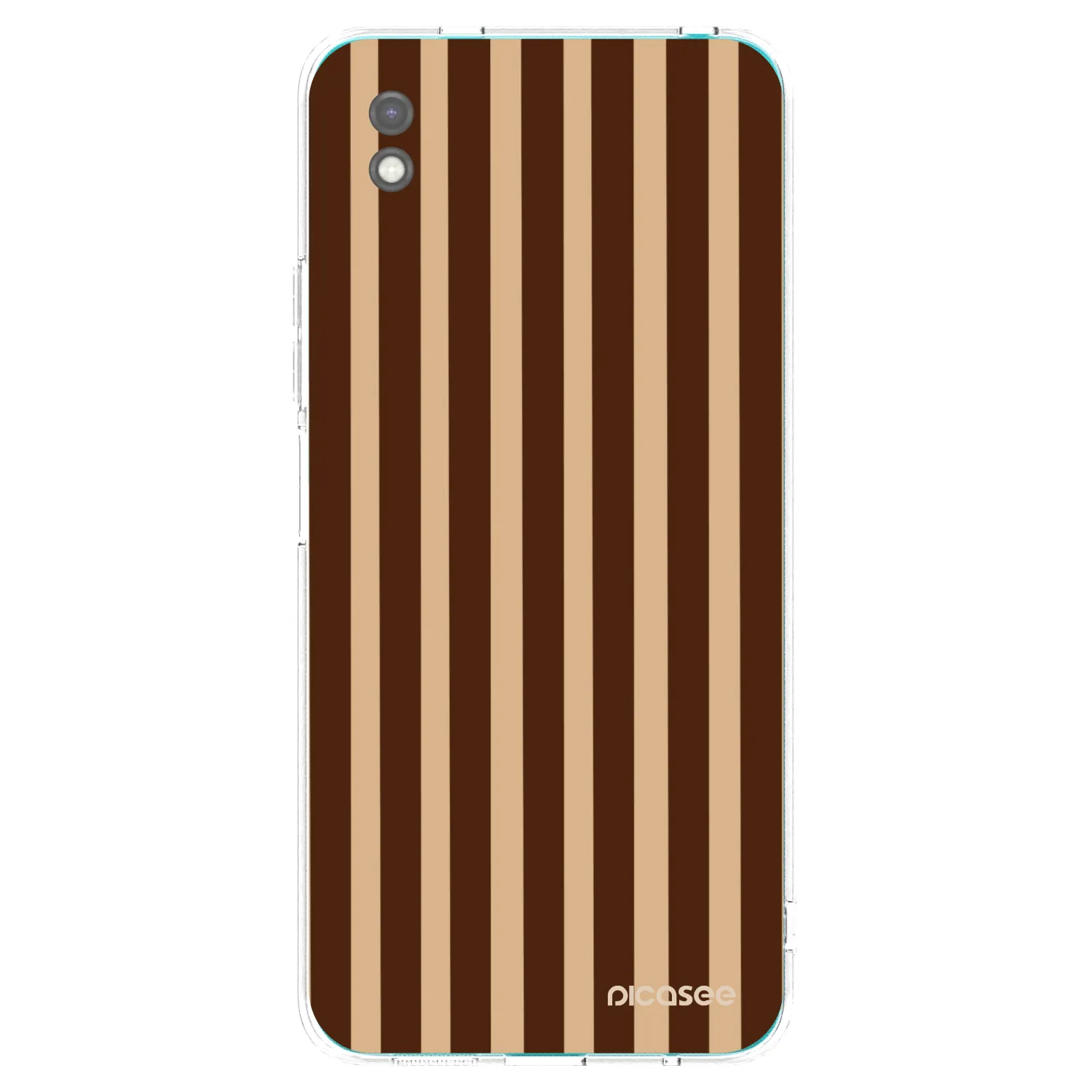 Picasee Xiaomi Redmi 9A Hülle - Schwarzes Silikon - Brown lines