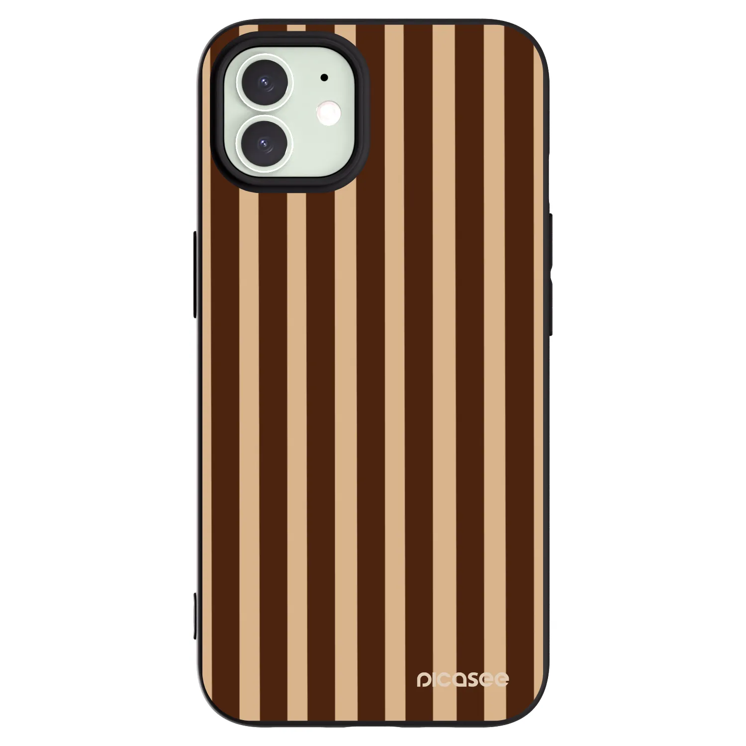 Picasee Apple iPhone 12 Pro Hülle - Schwarzes Silikon - Brown lines