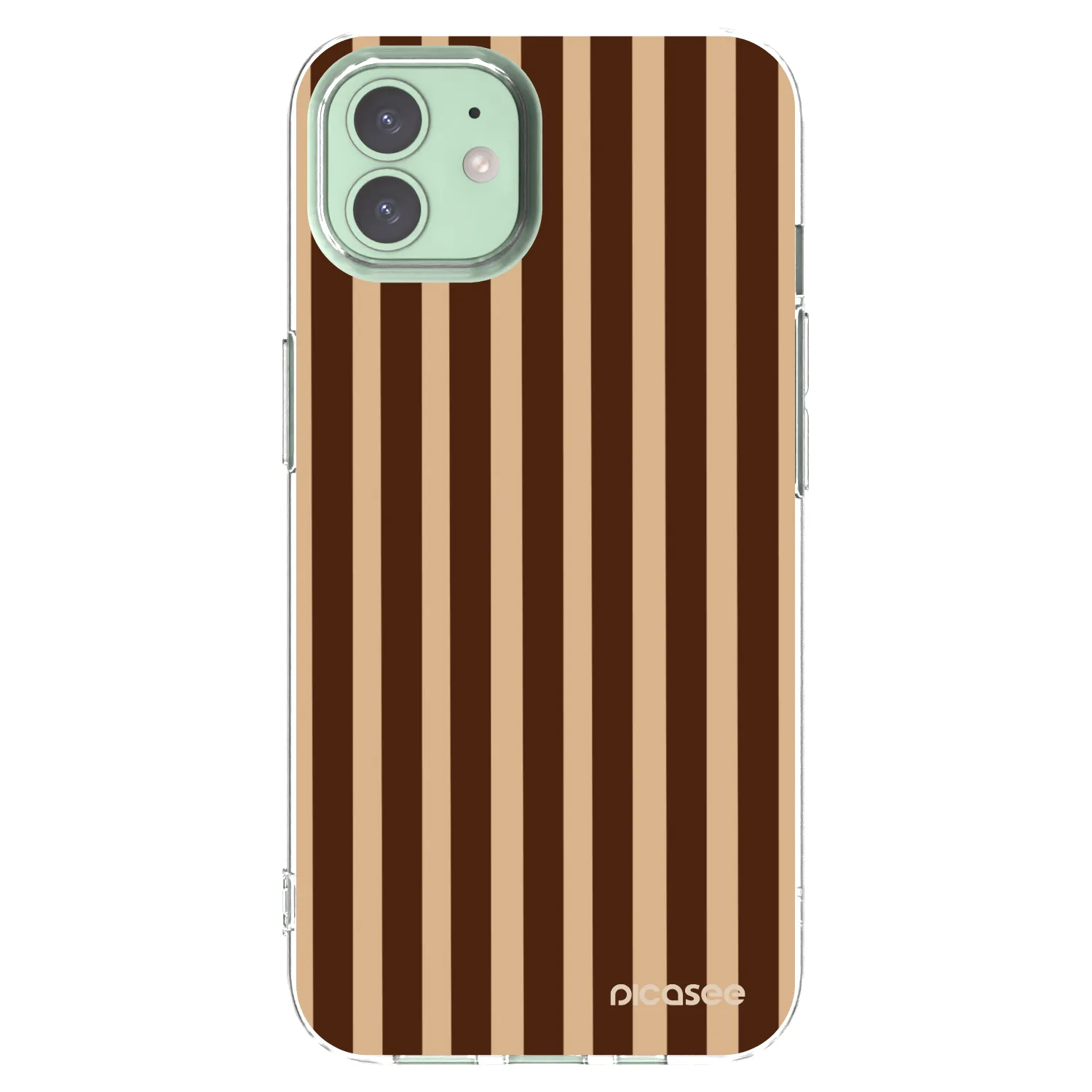Picasee Apple iPhone 12 Pro Hülle - Transparentes Silikon - Brown lines