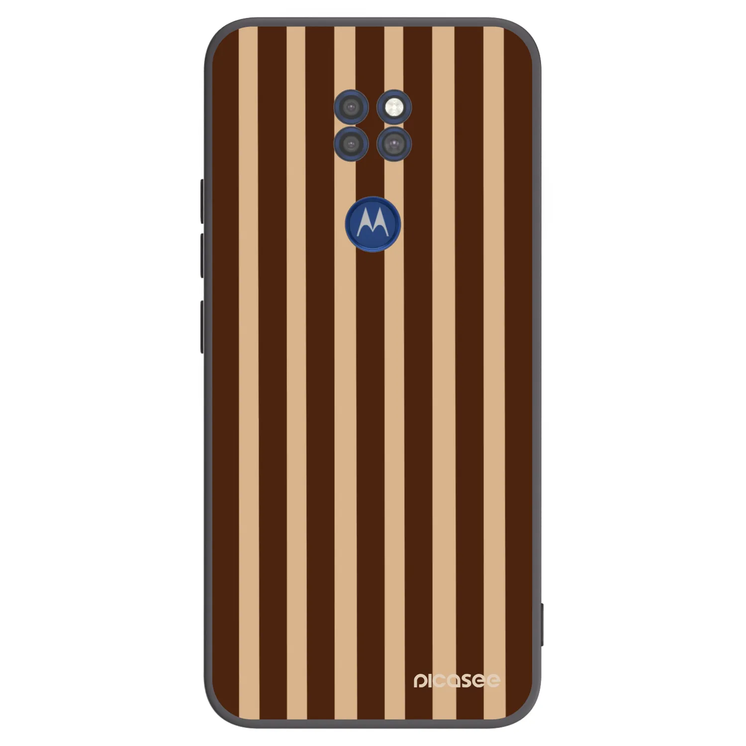 Picasee Motorola Moto G9 Play Hülle - Schwarzes Silikon - Brown lines
