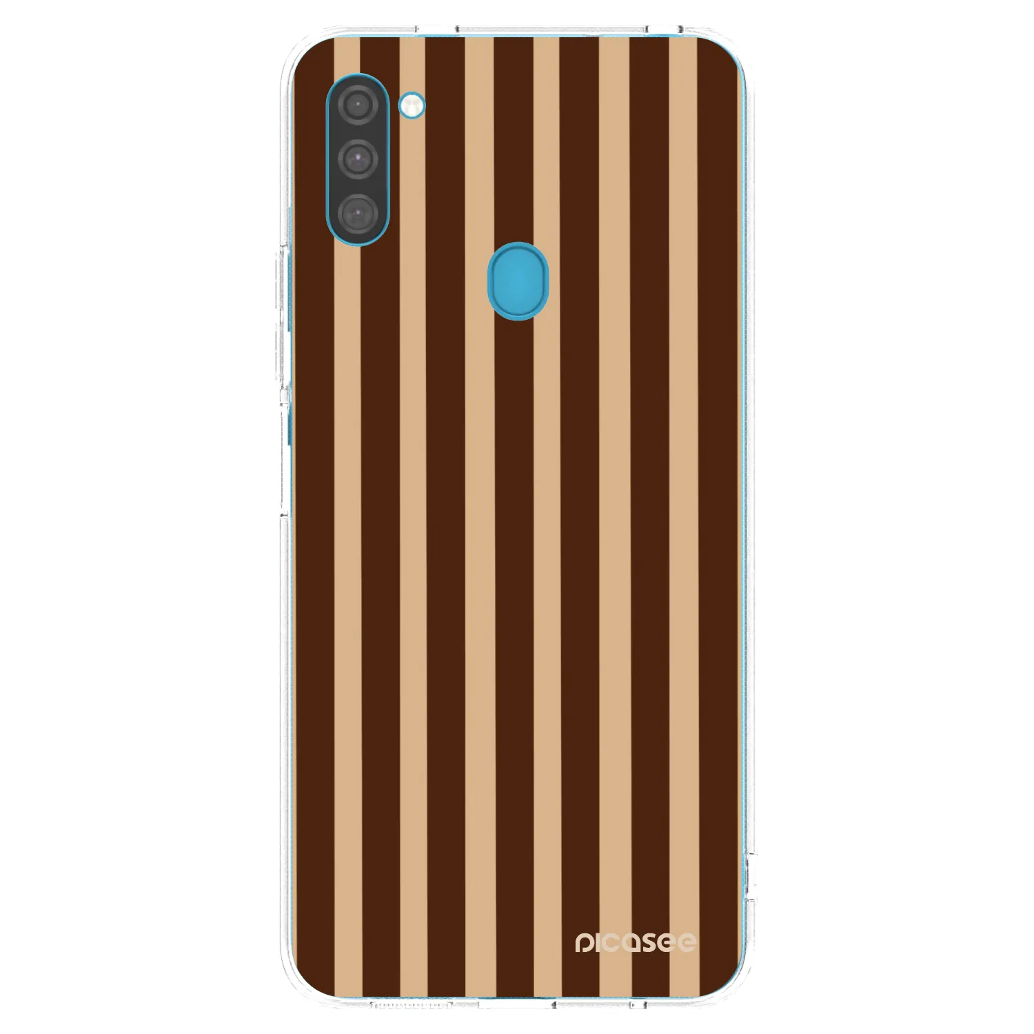 Picasee Samsung Galaxy M11 Hülle - Transparentes Silikon - Brown lines