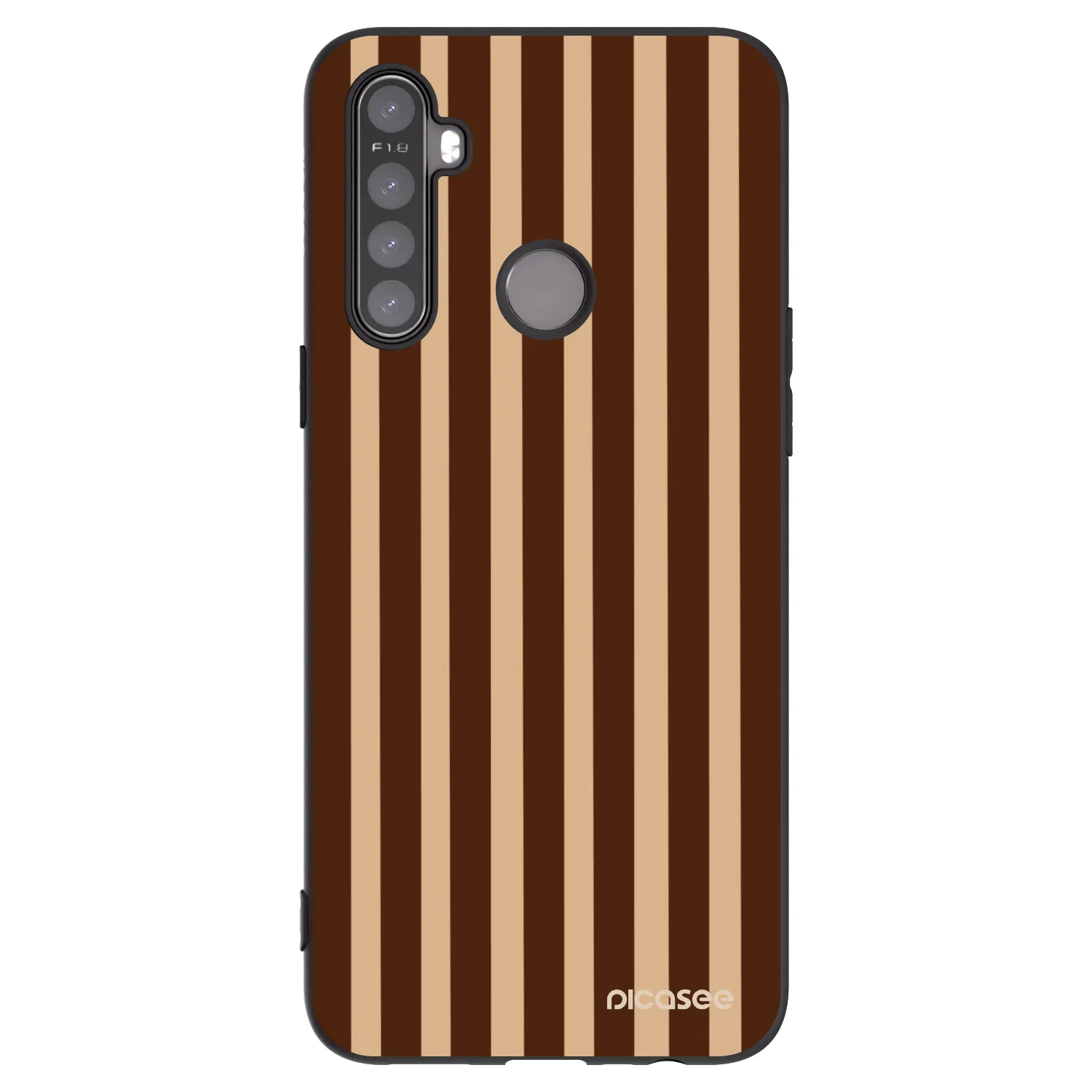 Picasee Realme 5 Hülle - Schwarzes Silikon - Brown lines