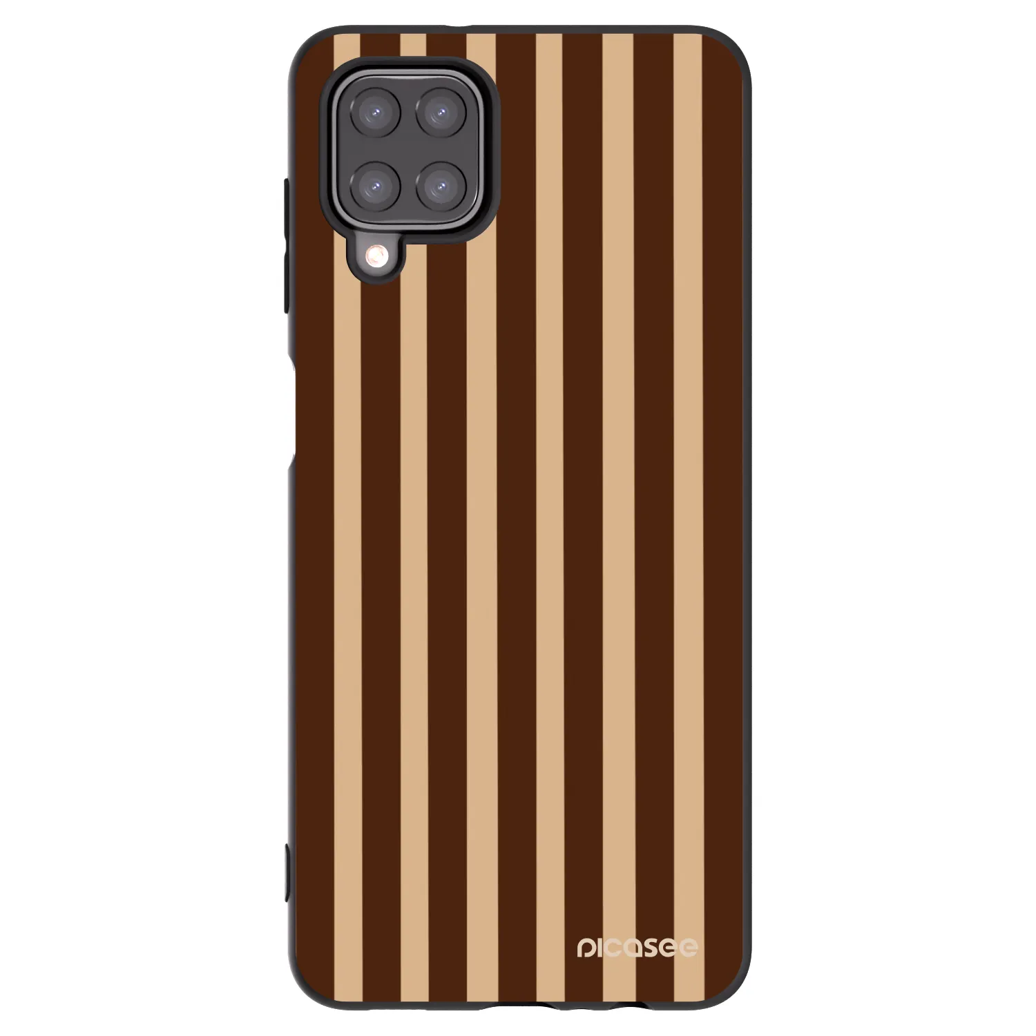 Picasee Samsung Galaxy A12 A125F Hülle - Schwarzes Silikon - Brown lines