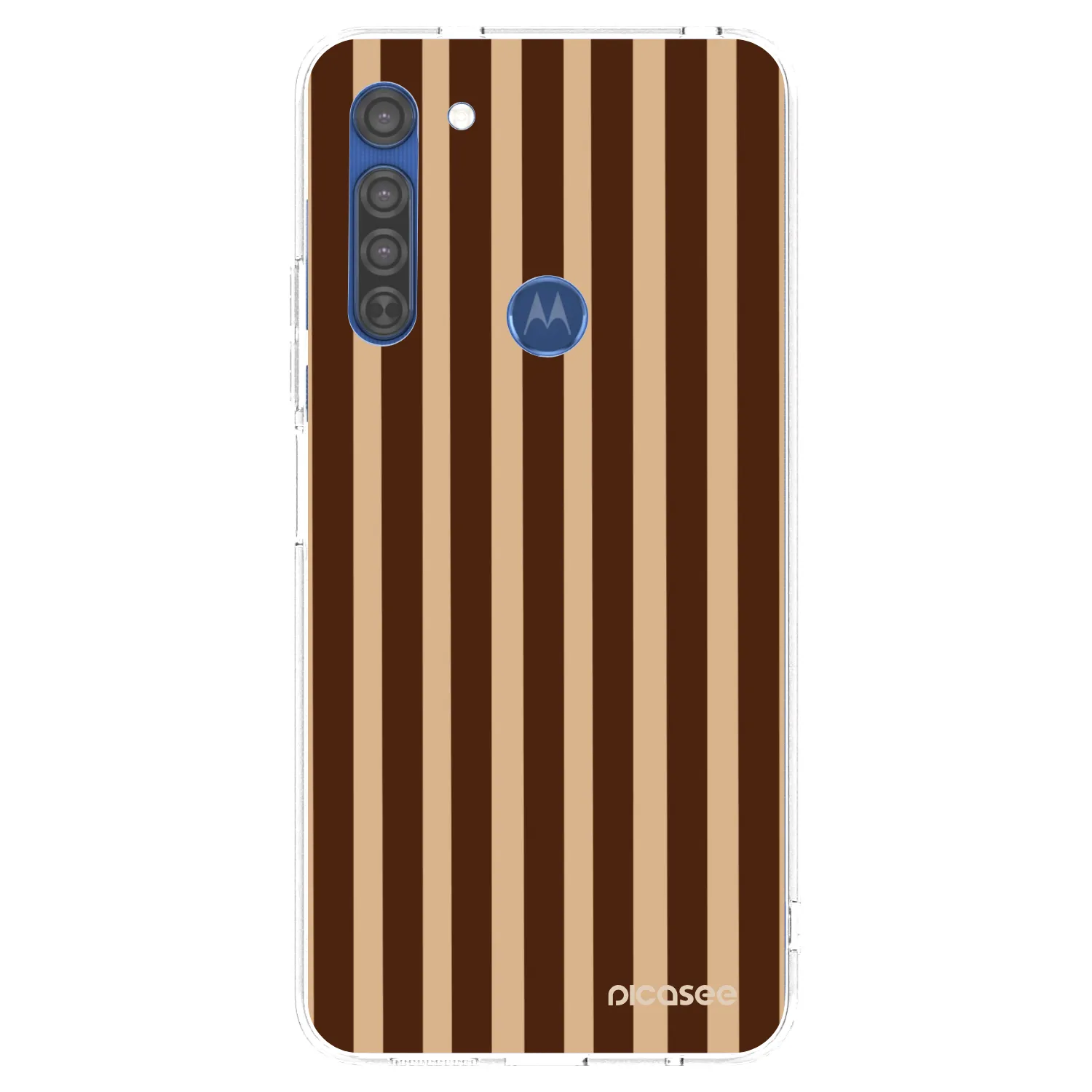 Picasee Motorola Moto G8 Hülle - Transparentes Silikon - Brown lines